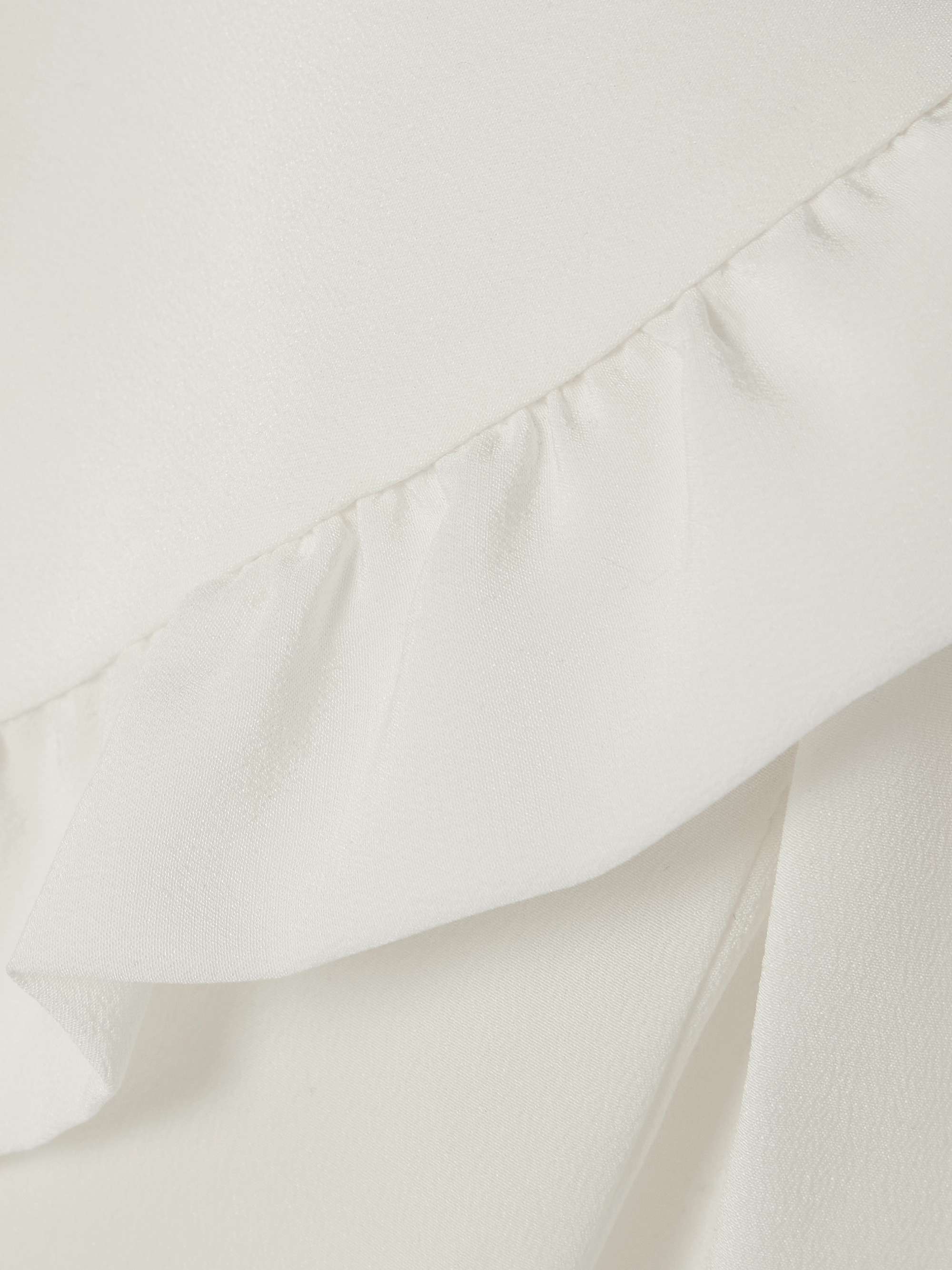 Ruffled silk crepe de chine blouse view