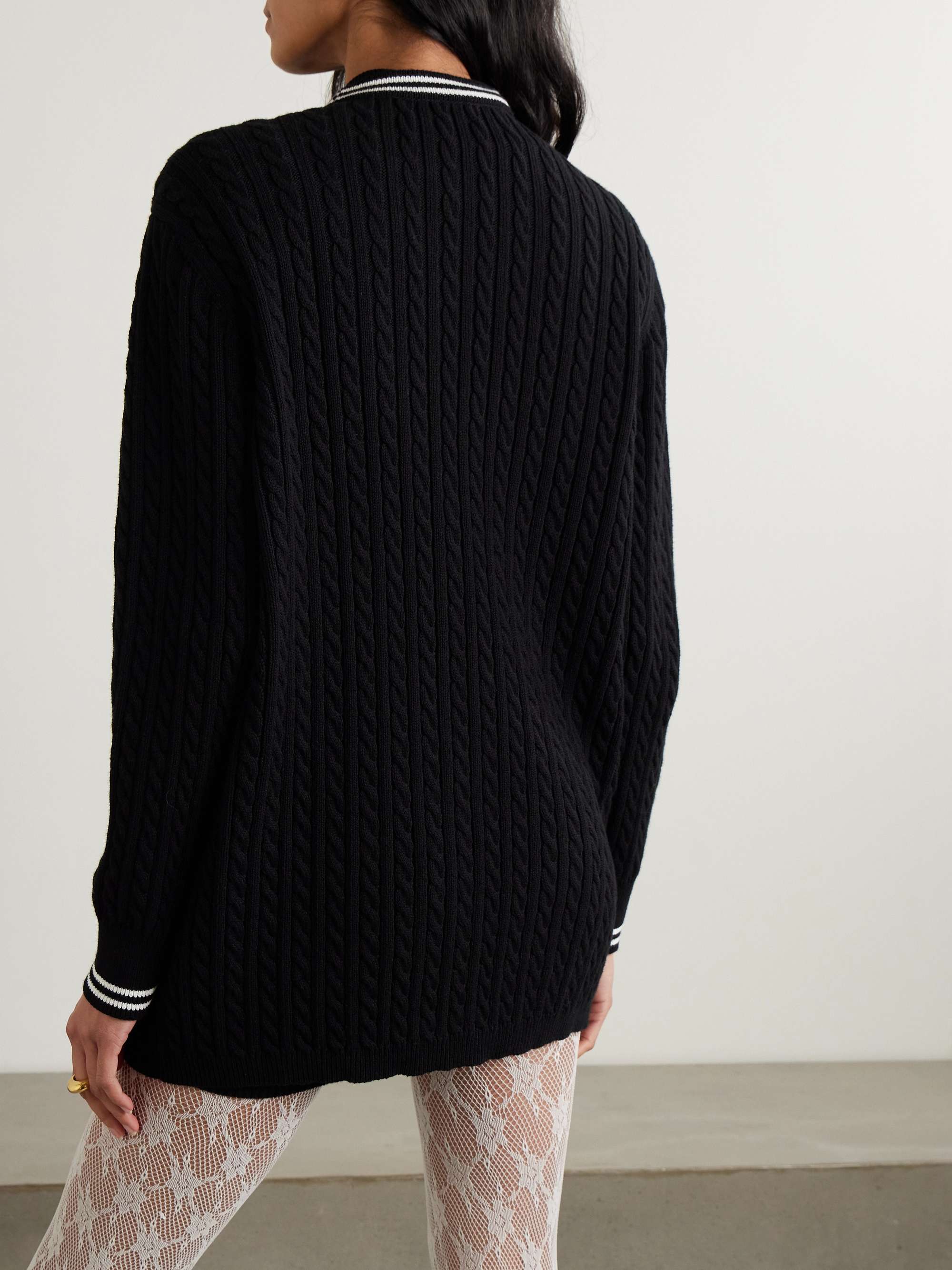 Cable-knit cotton cardigan view