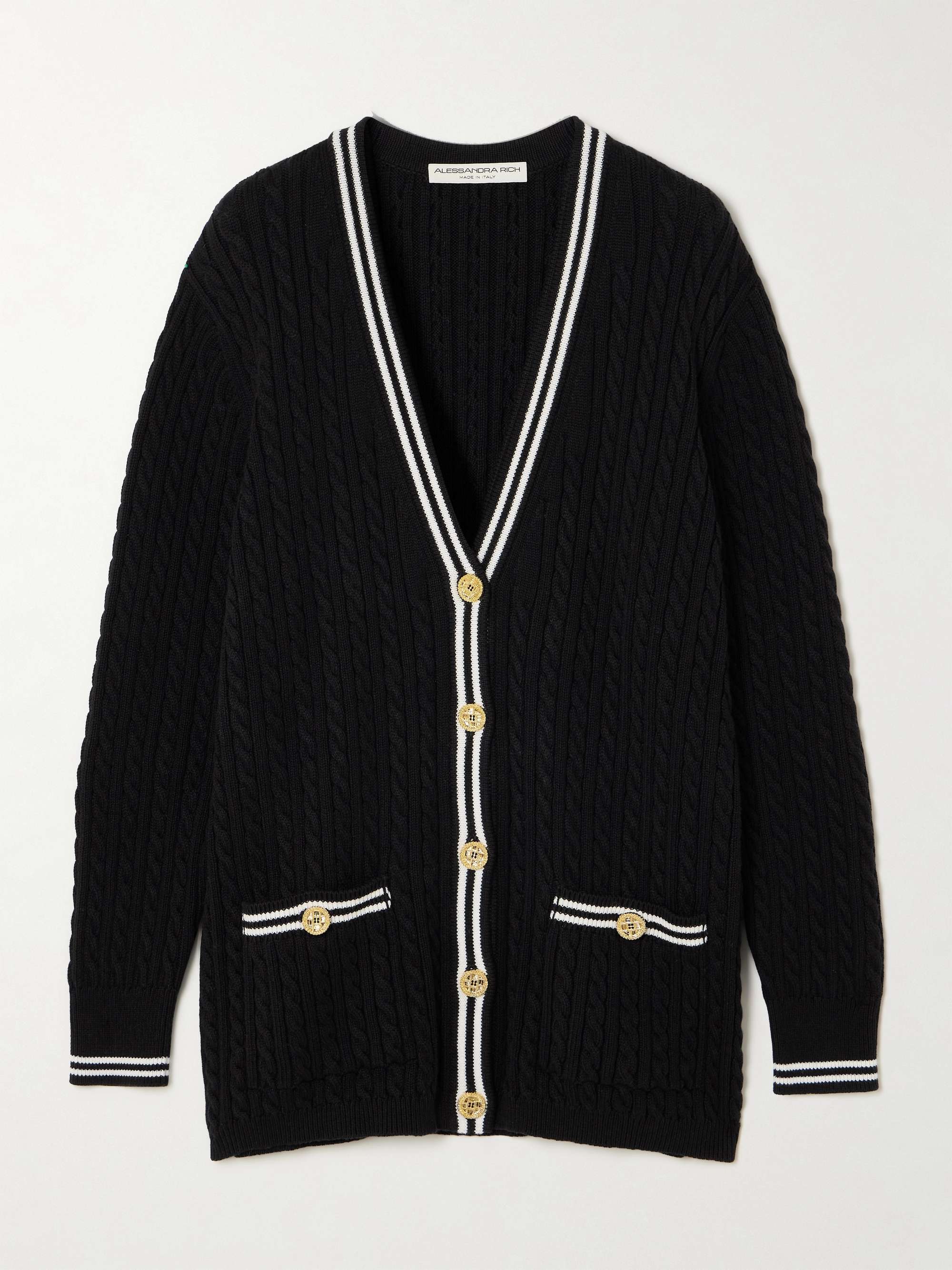 Cable-knit cotton cardigan view
