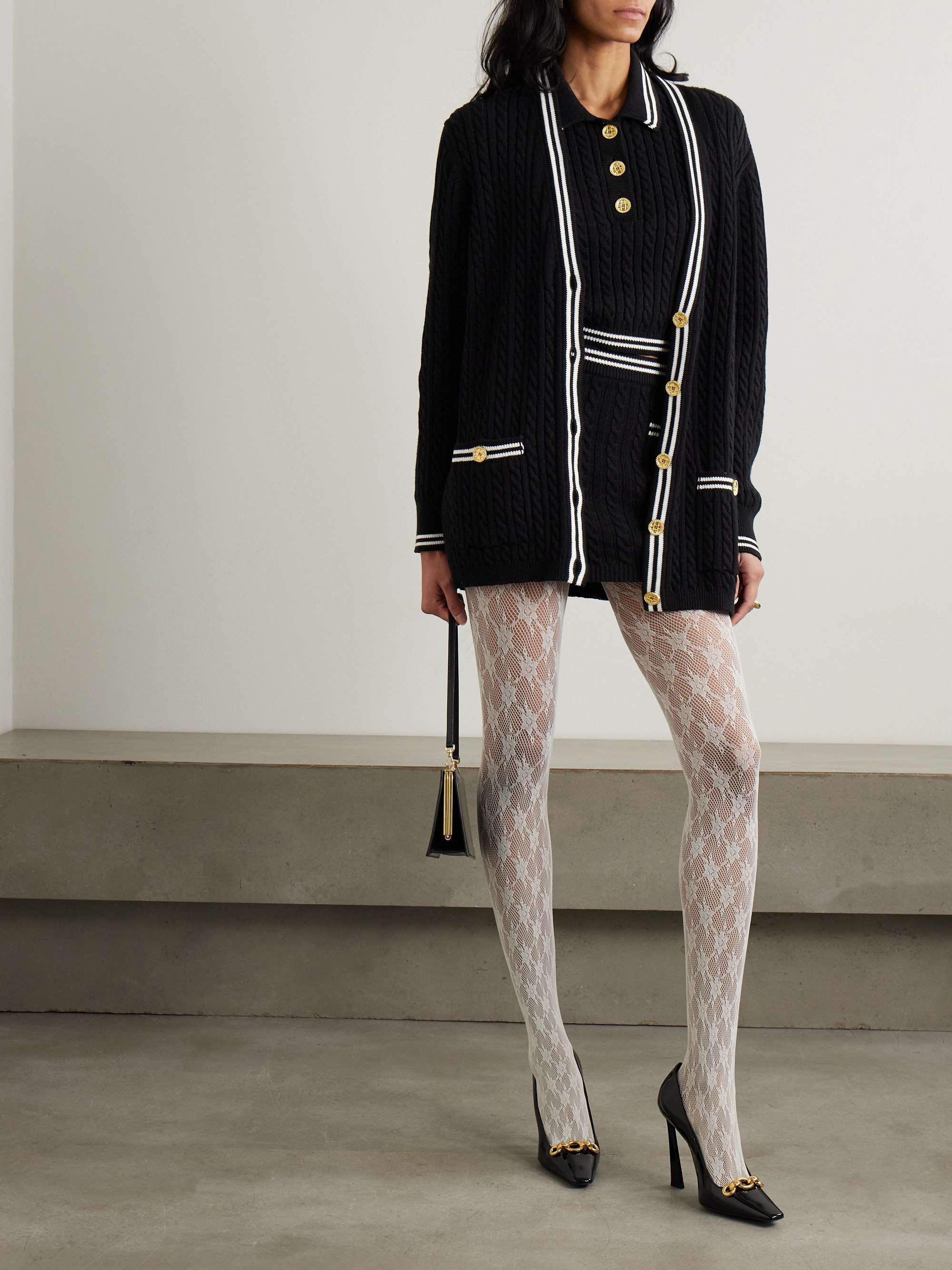 Cable-knit cotton cardigan view