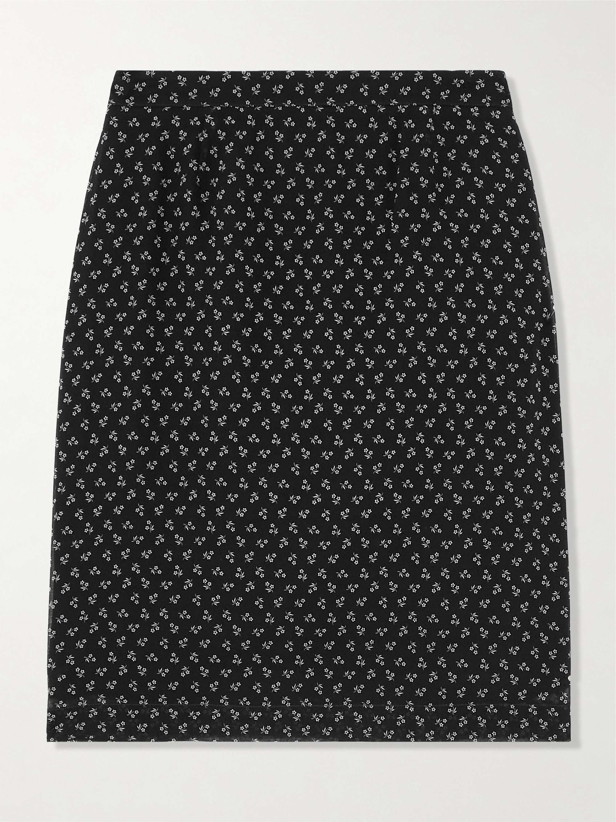 Floral-print silk-georgette midi skirt view