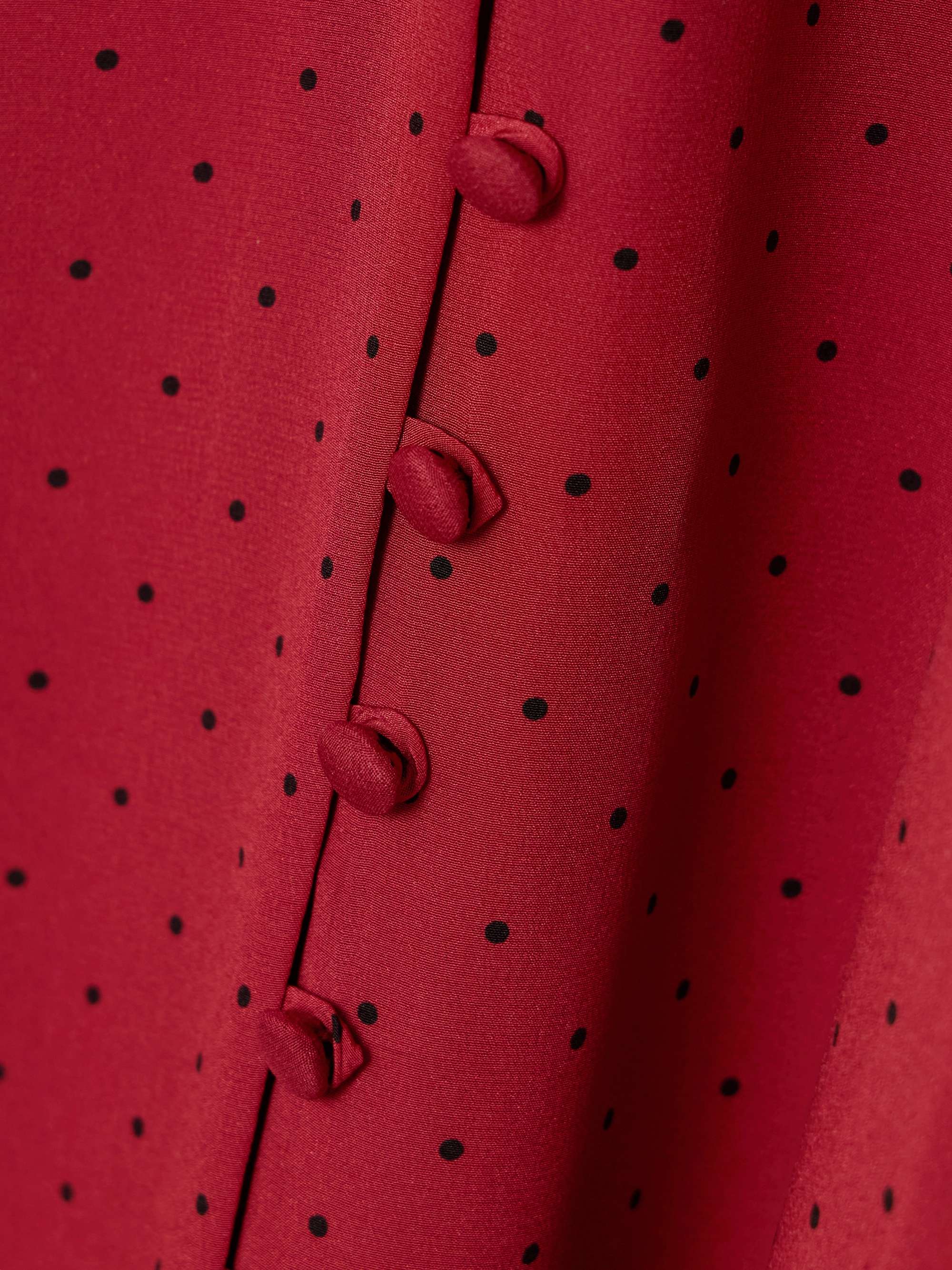 Polka-dot silk-crepe de chine midi shirt dress view