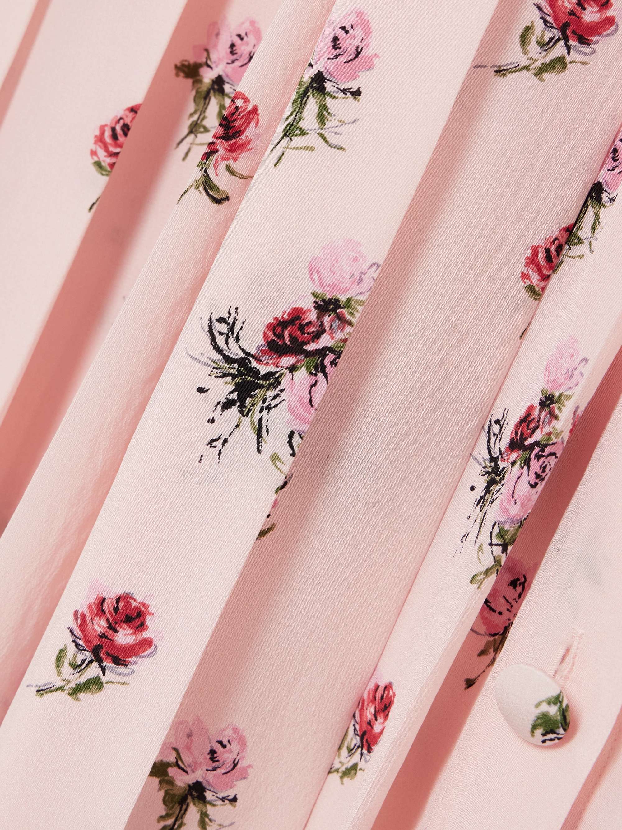 Bow-detailed floral-print silk crepe de chine midi dress view