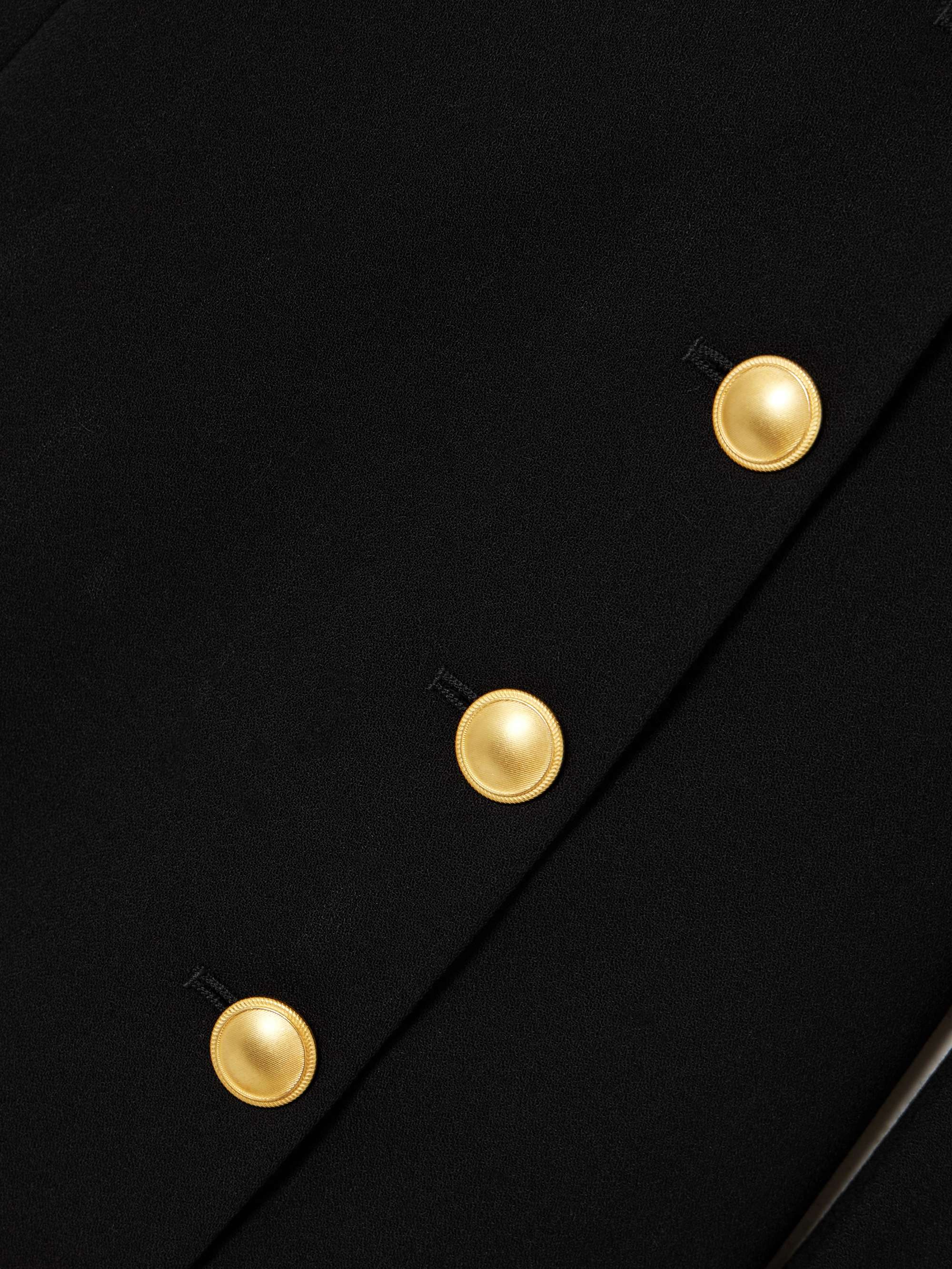 Button-embellished wool-blend mini dress view