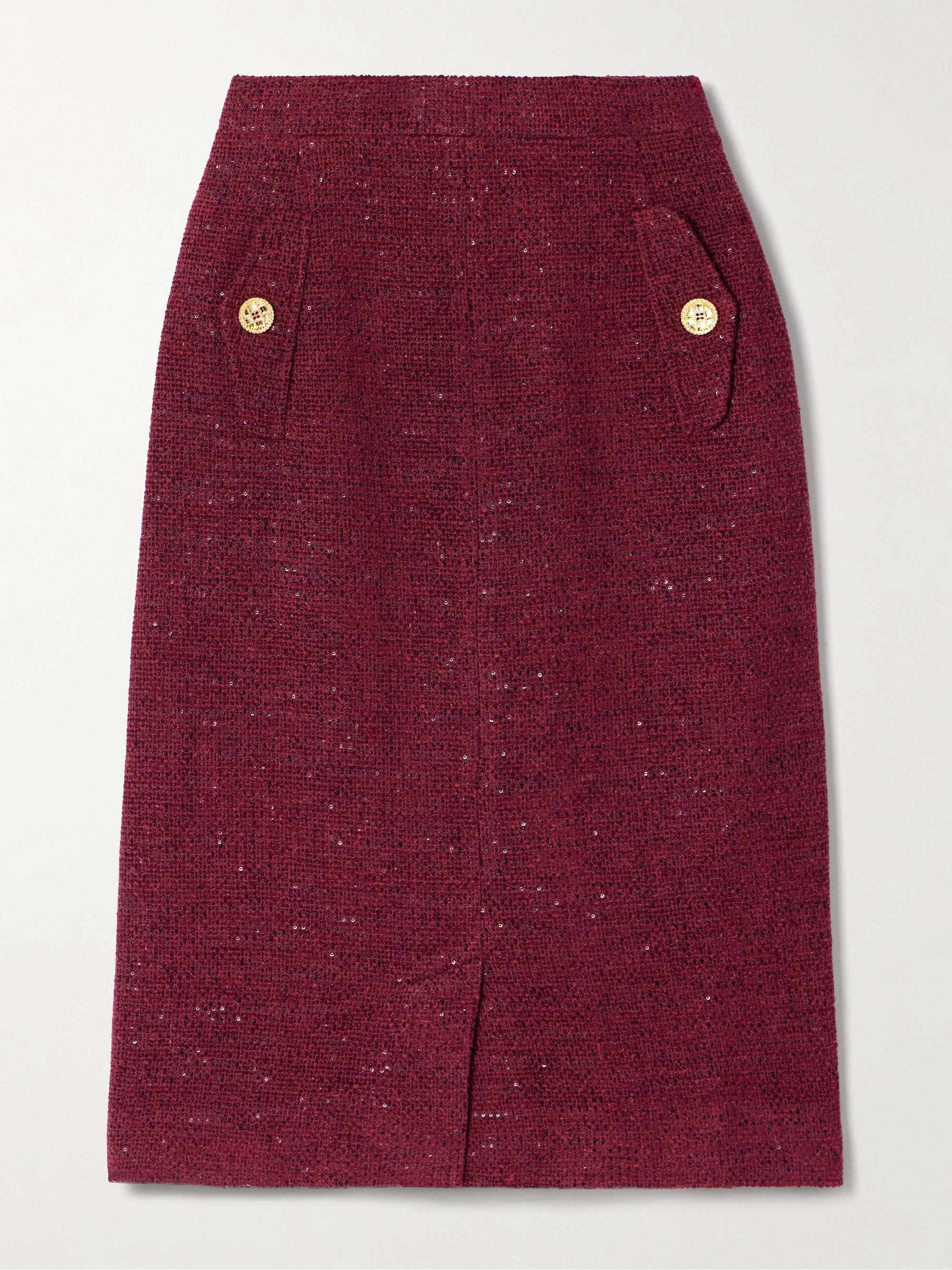 Sequin-embellished tweed skirt view
