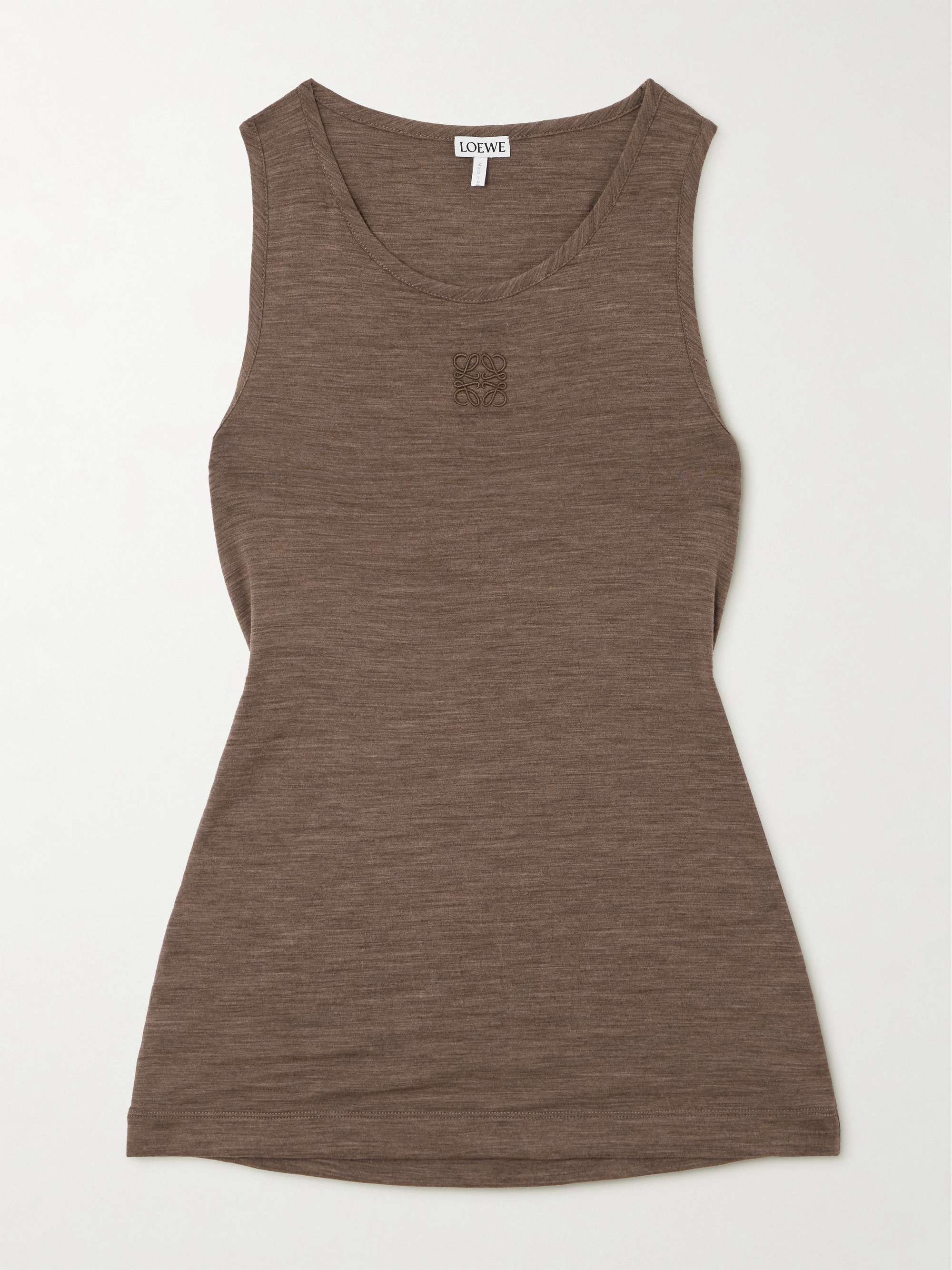 Embroidered wool-blend jersey tank view