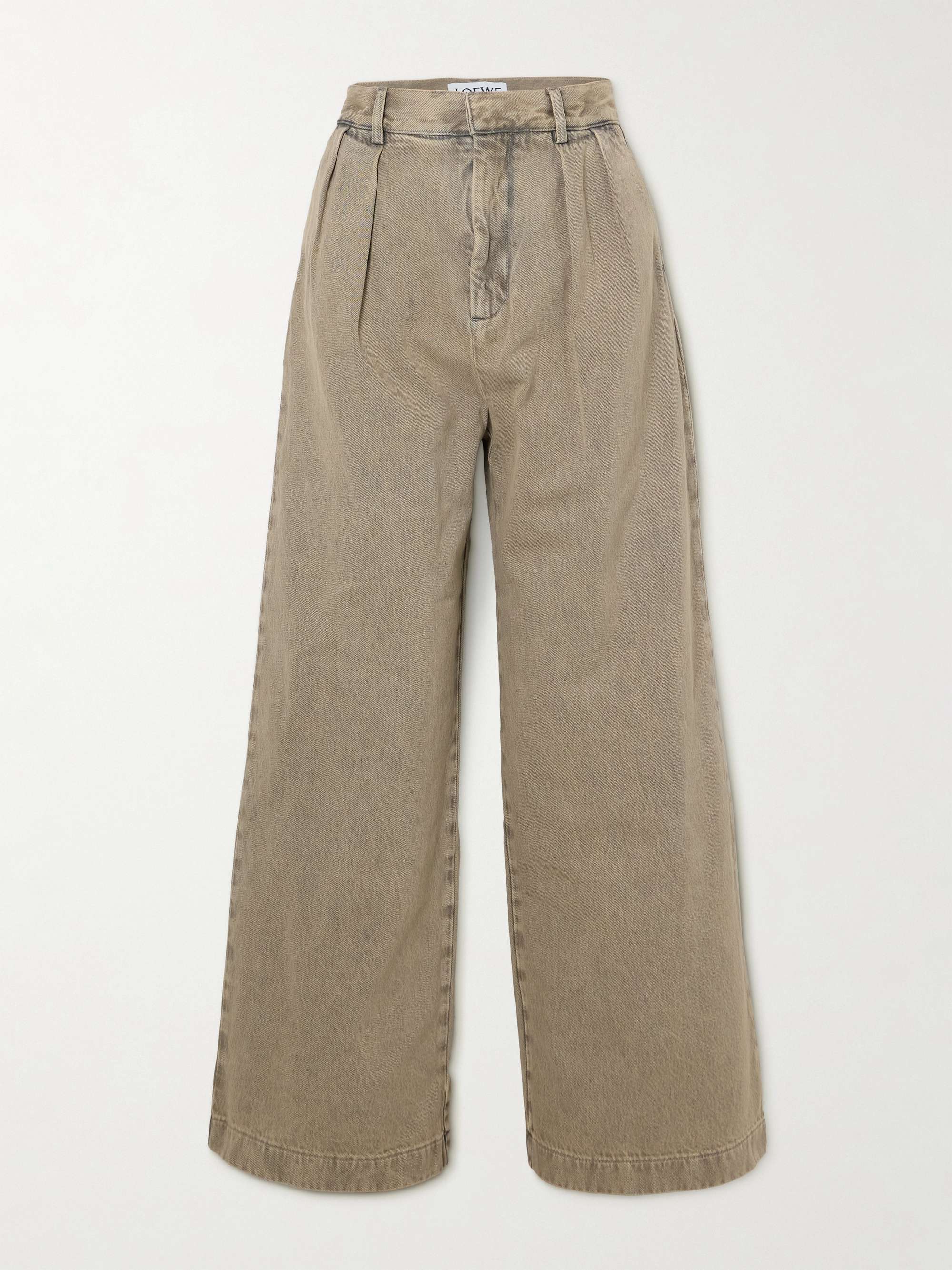 Bleached high-rise wide-leg jeans view