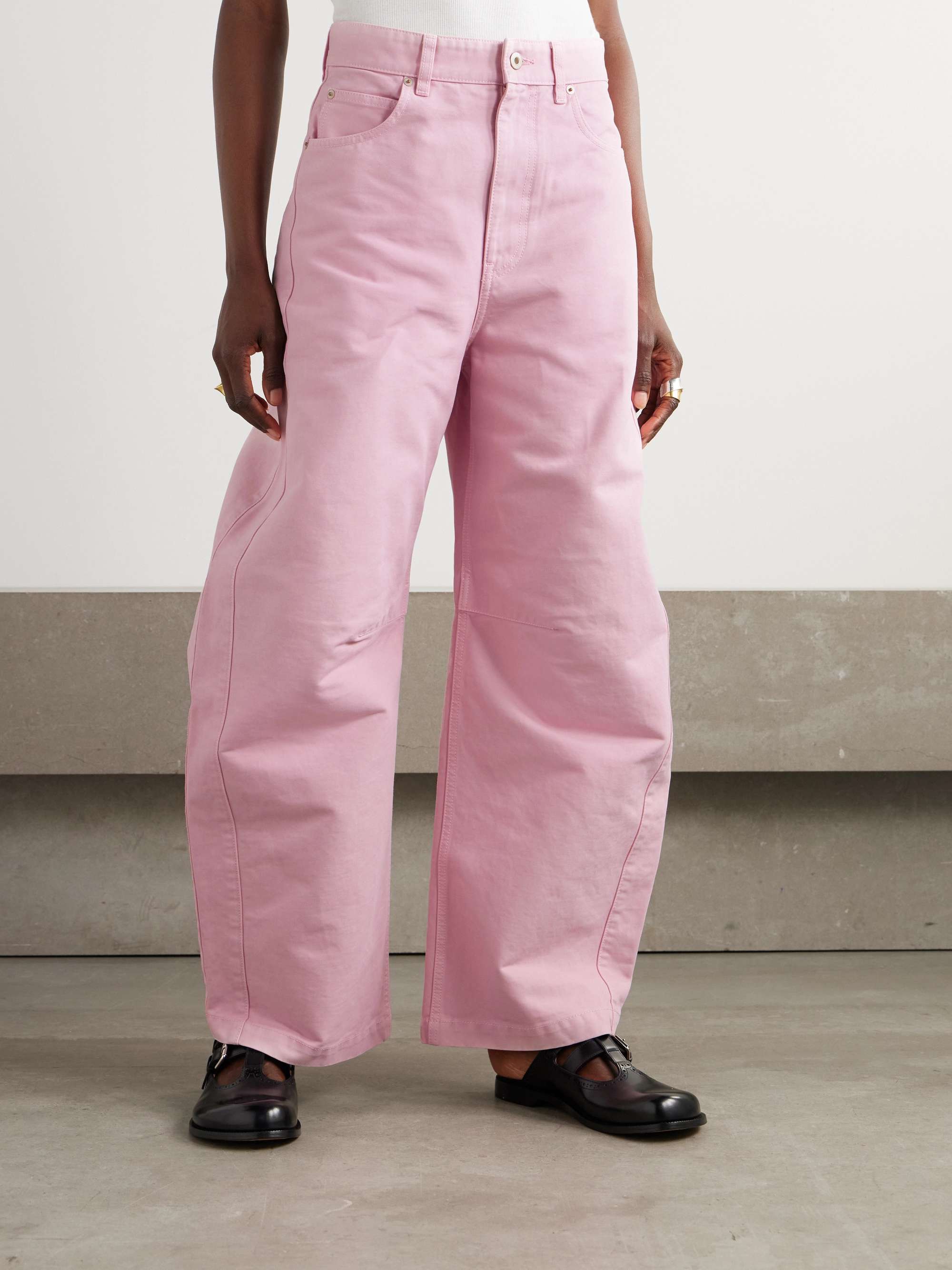 Low-rise barrel-leg jeans view