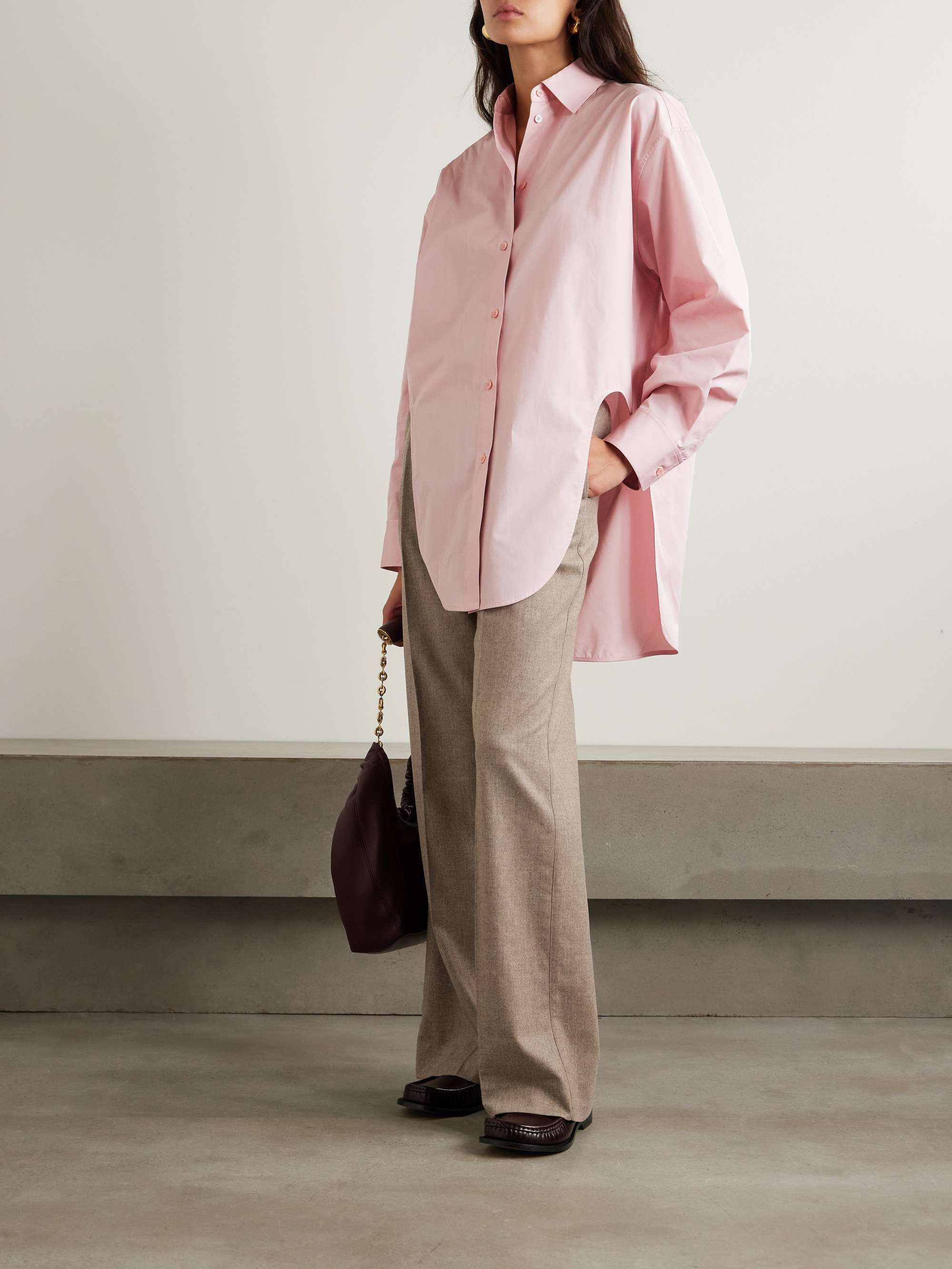 Cutout cotton-poplin shirt view
