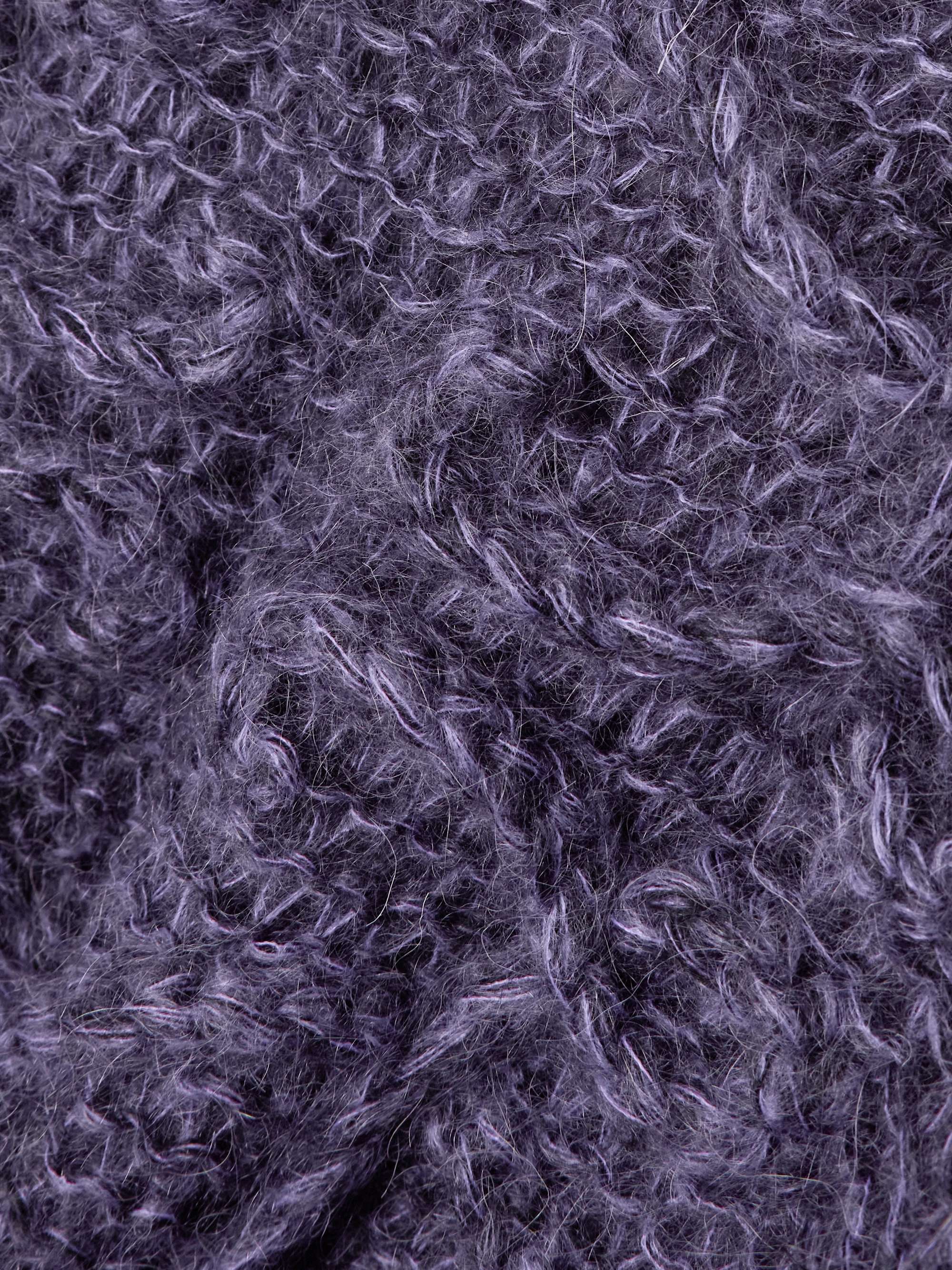 Anagram embroidered cable-knit mohair-blend sweater view