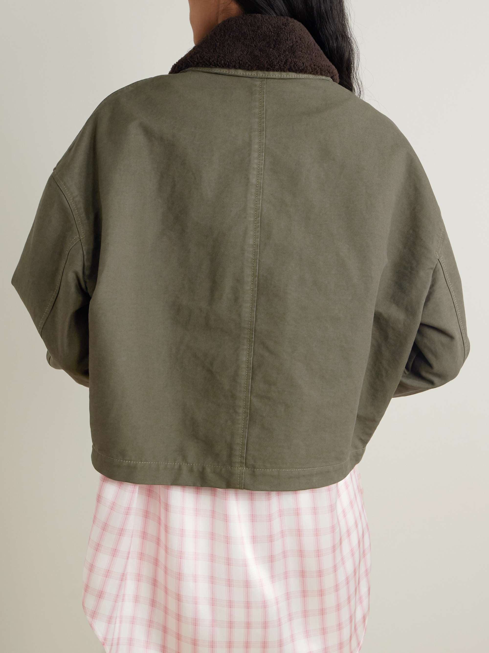 Shearling-trimmed cotton-drill jacket view