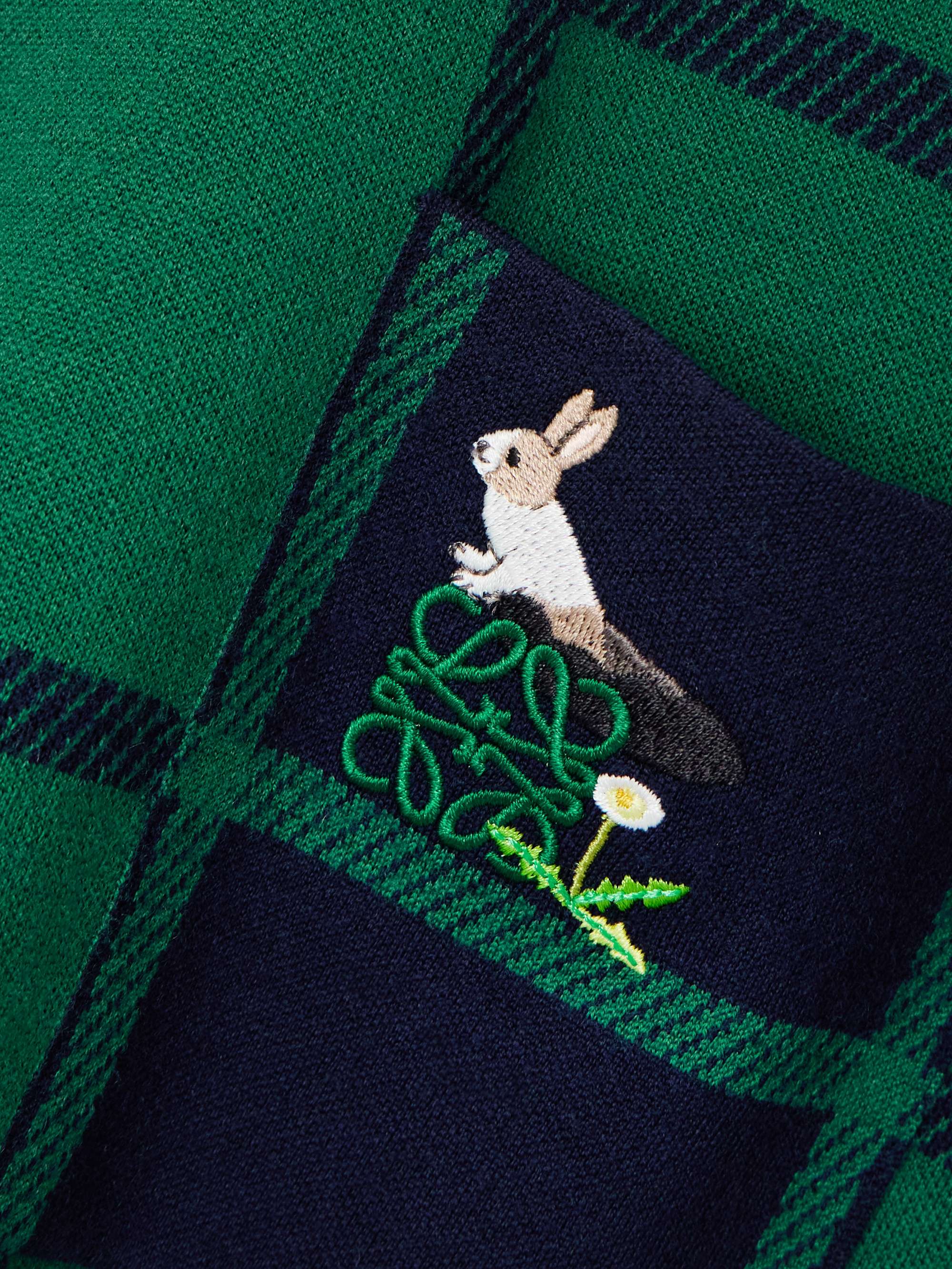 + Suna Fujita embroidered checked knitted polo shirt view