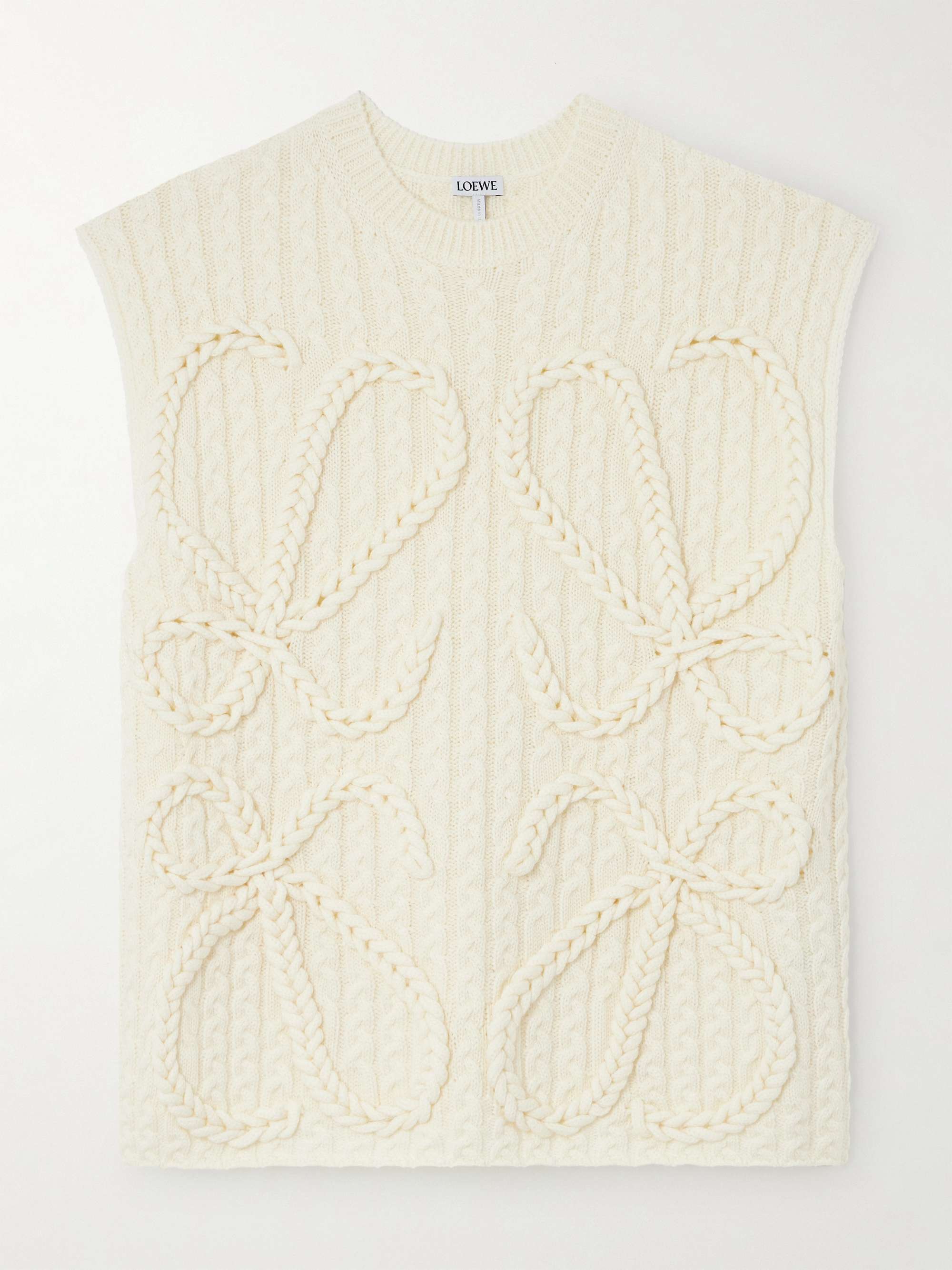 Anagram cable-knit wool vest view
