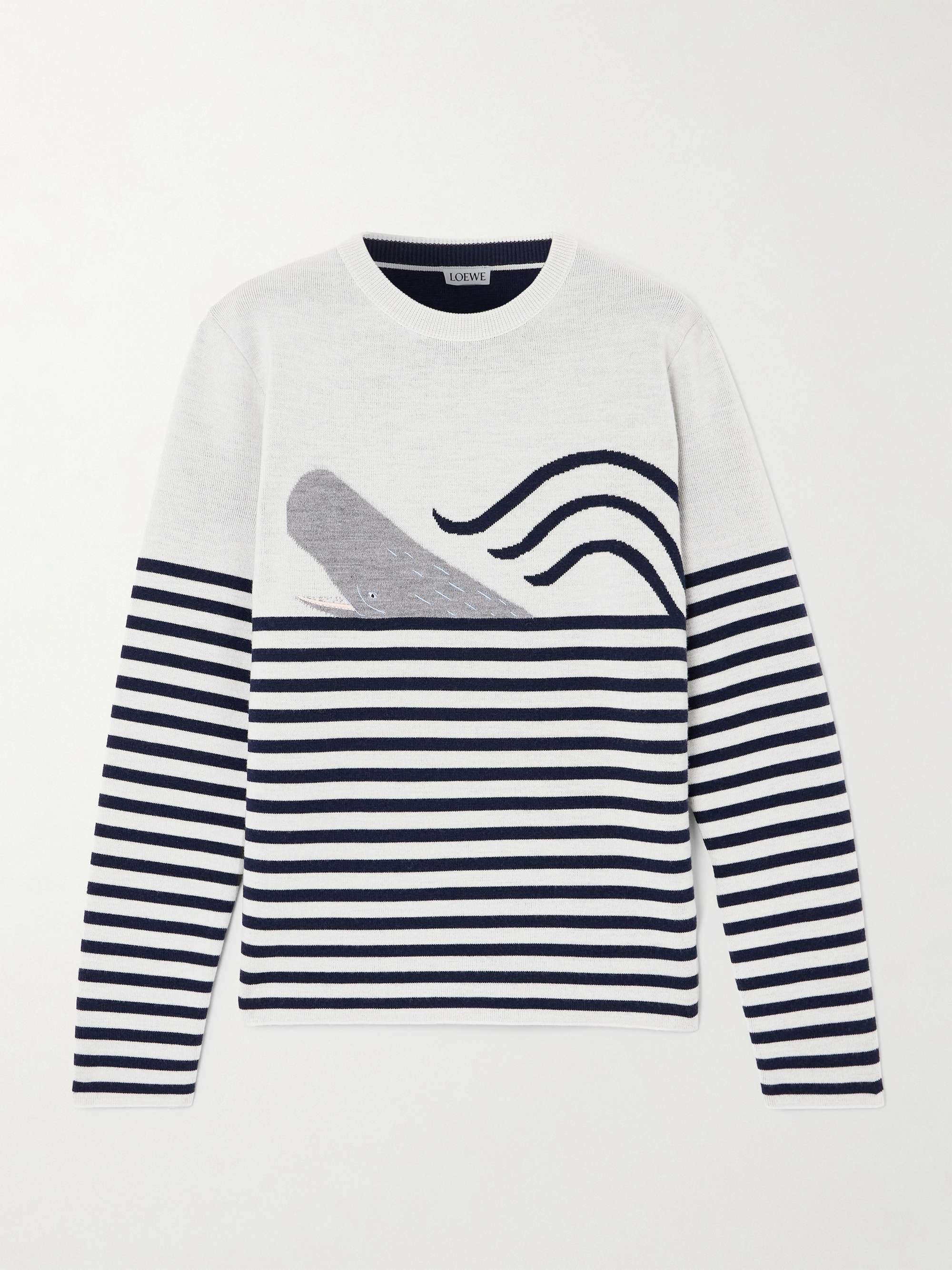 Embroidered jacquard-knit wool-blend sweater view