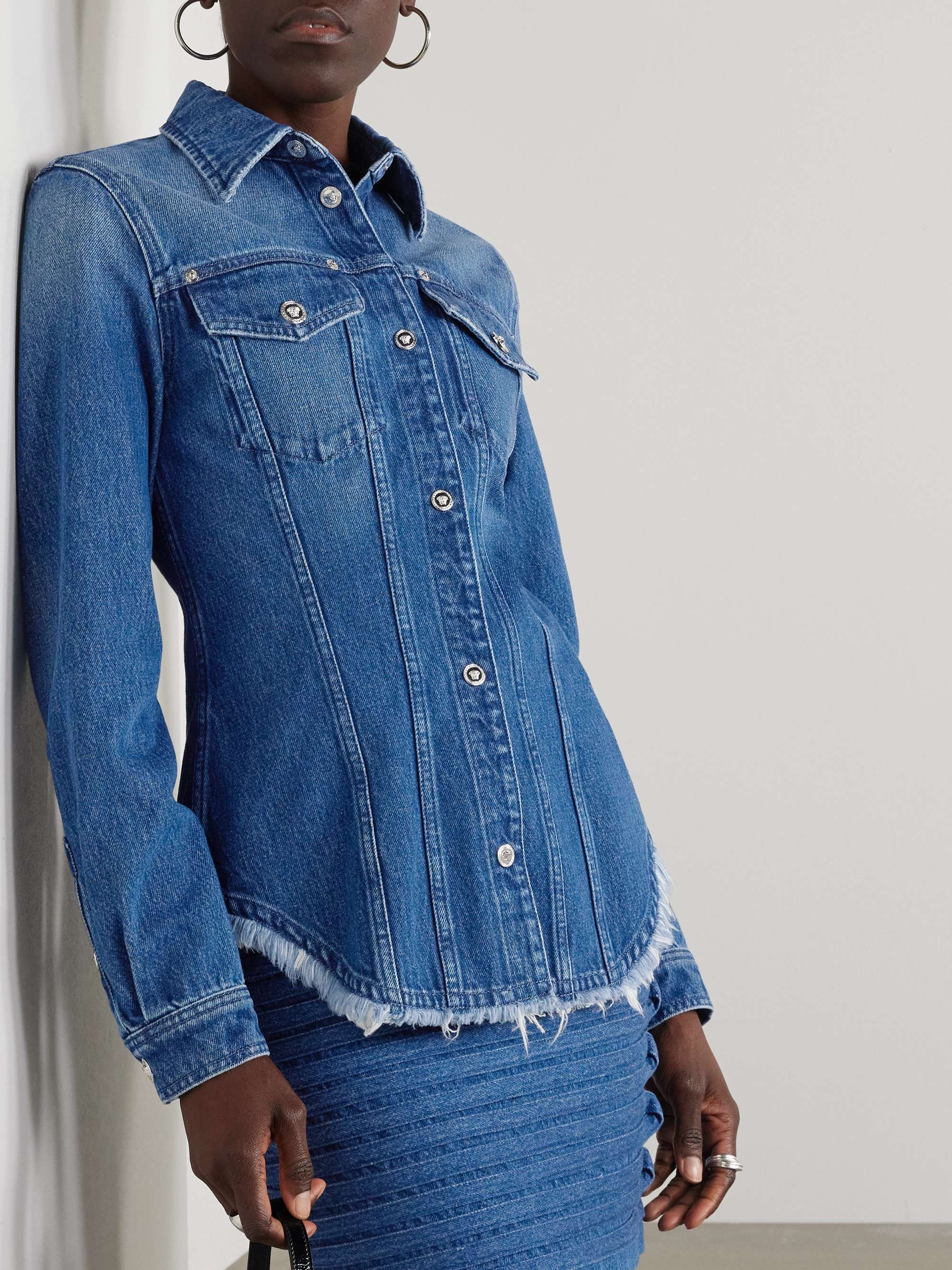 Frayed denim shirt view