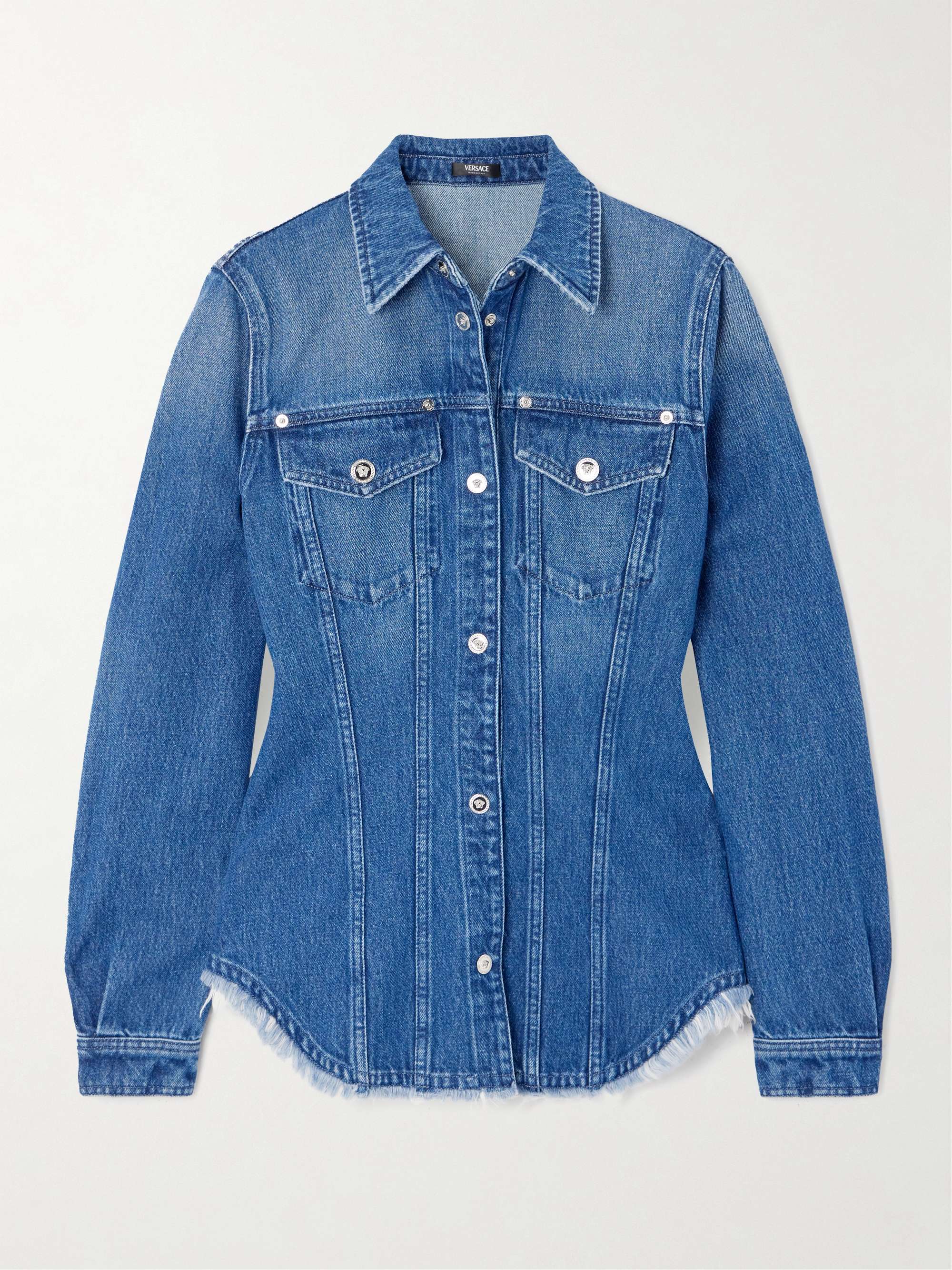 Frayed denim shirt view