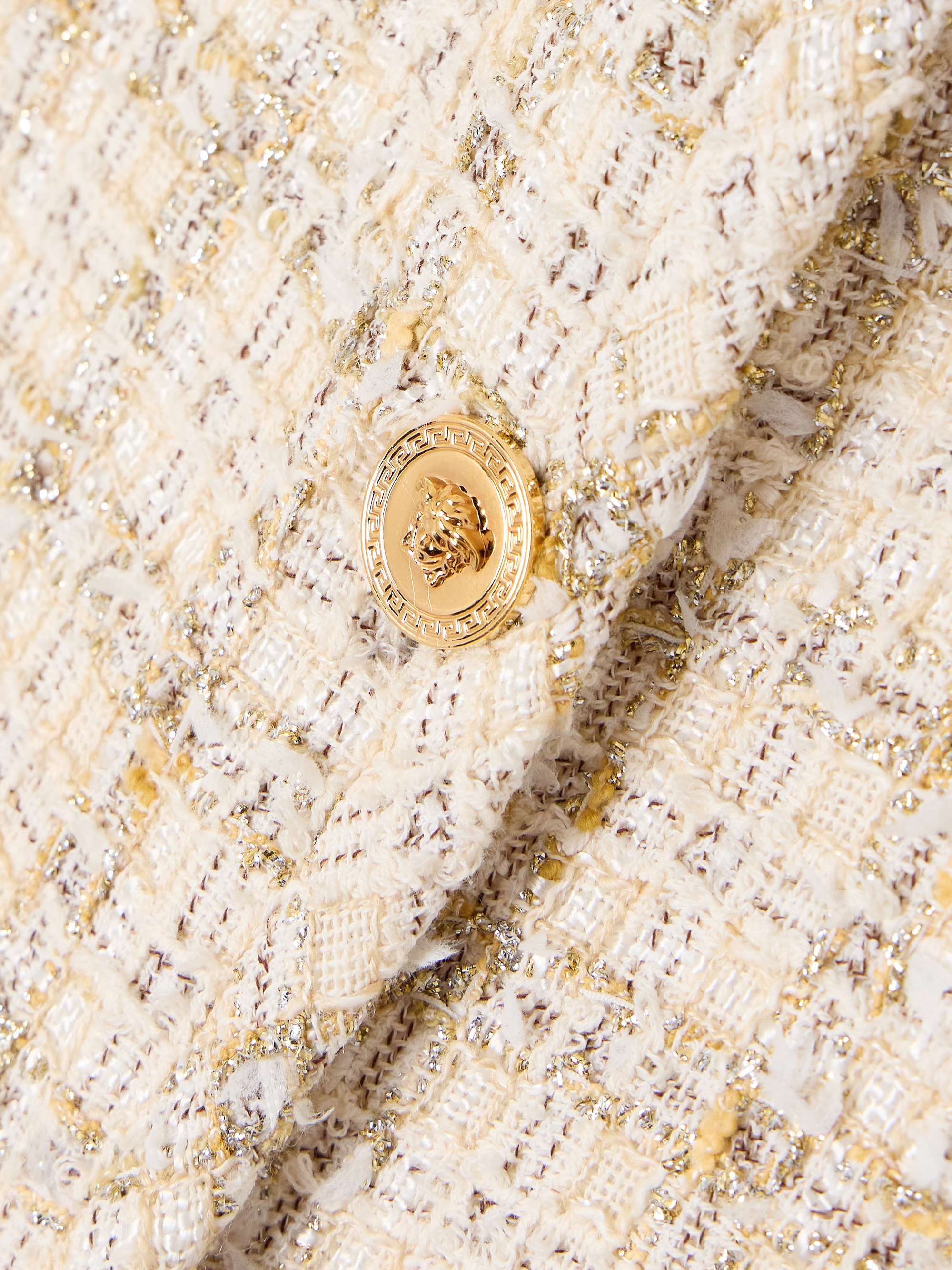 Cropped cotton-blend tweed jacket view