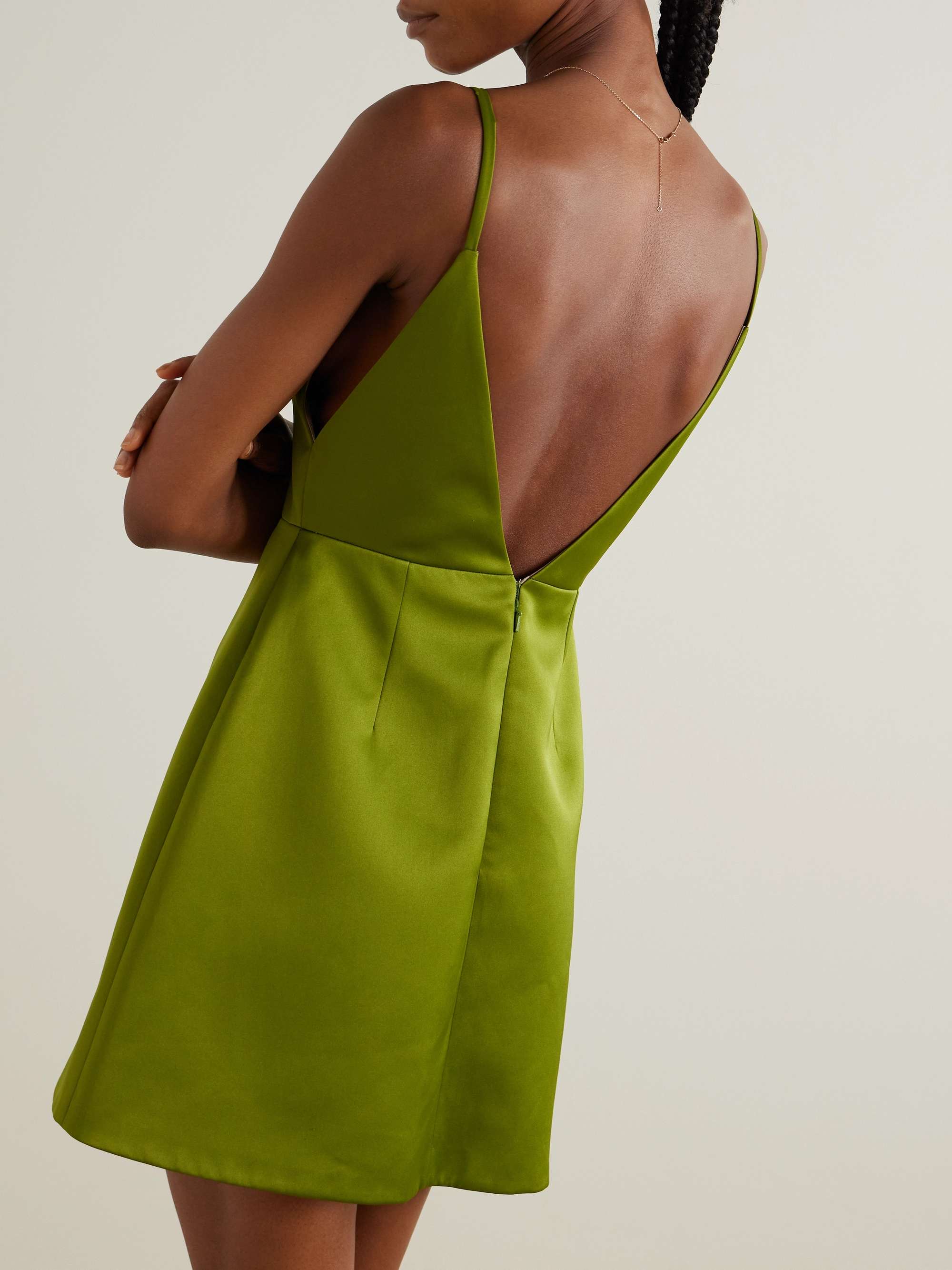 Vero open-back recycled-satin mini dress view
