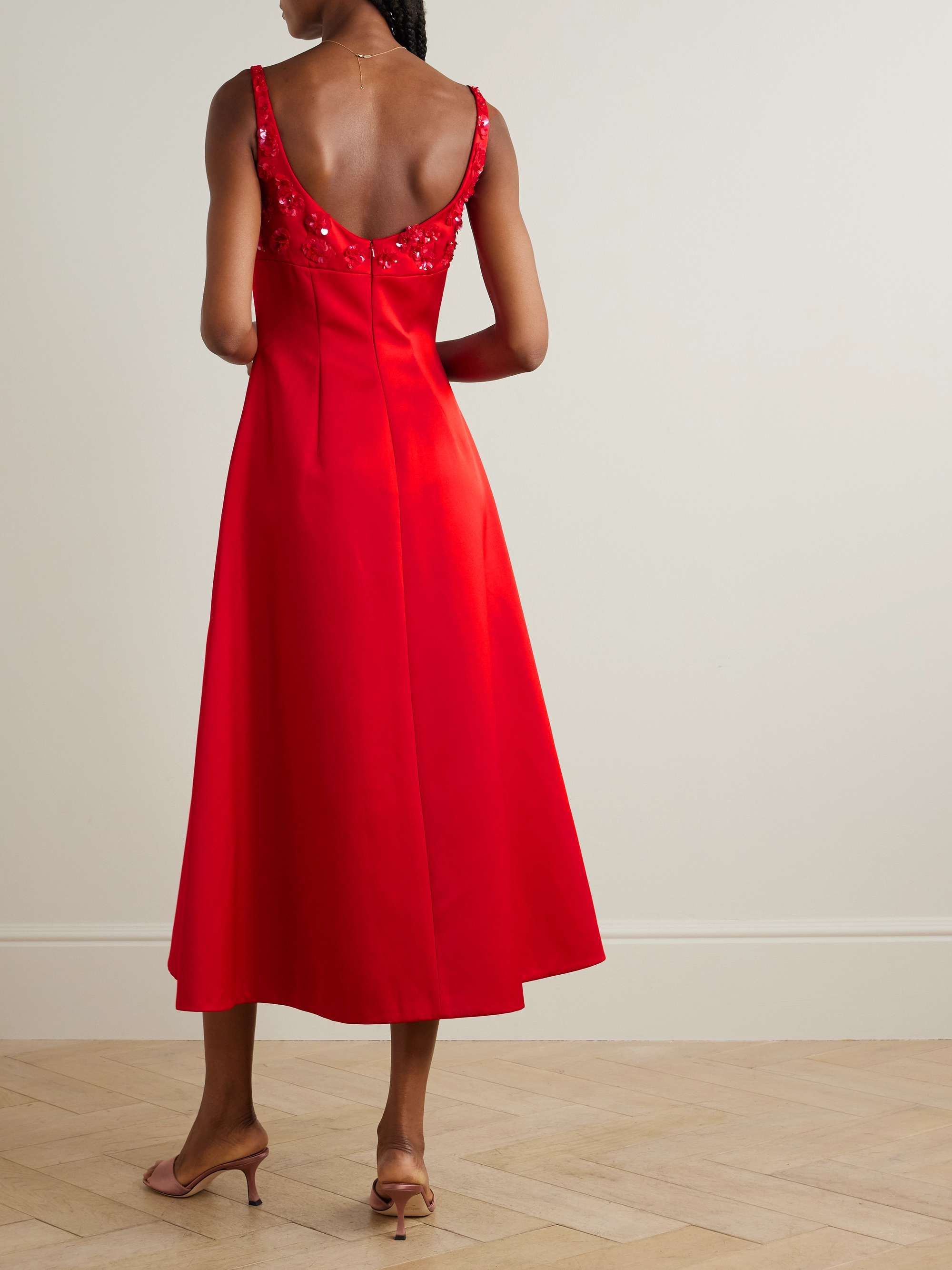 Abella darted embellished satin midi dress view