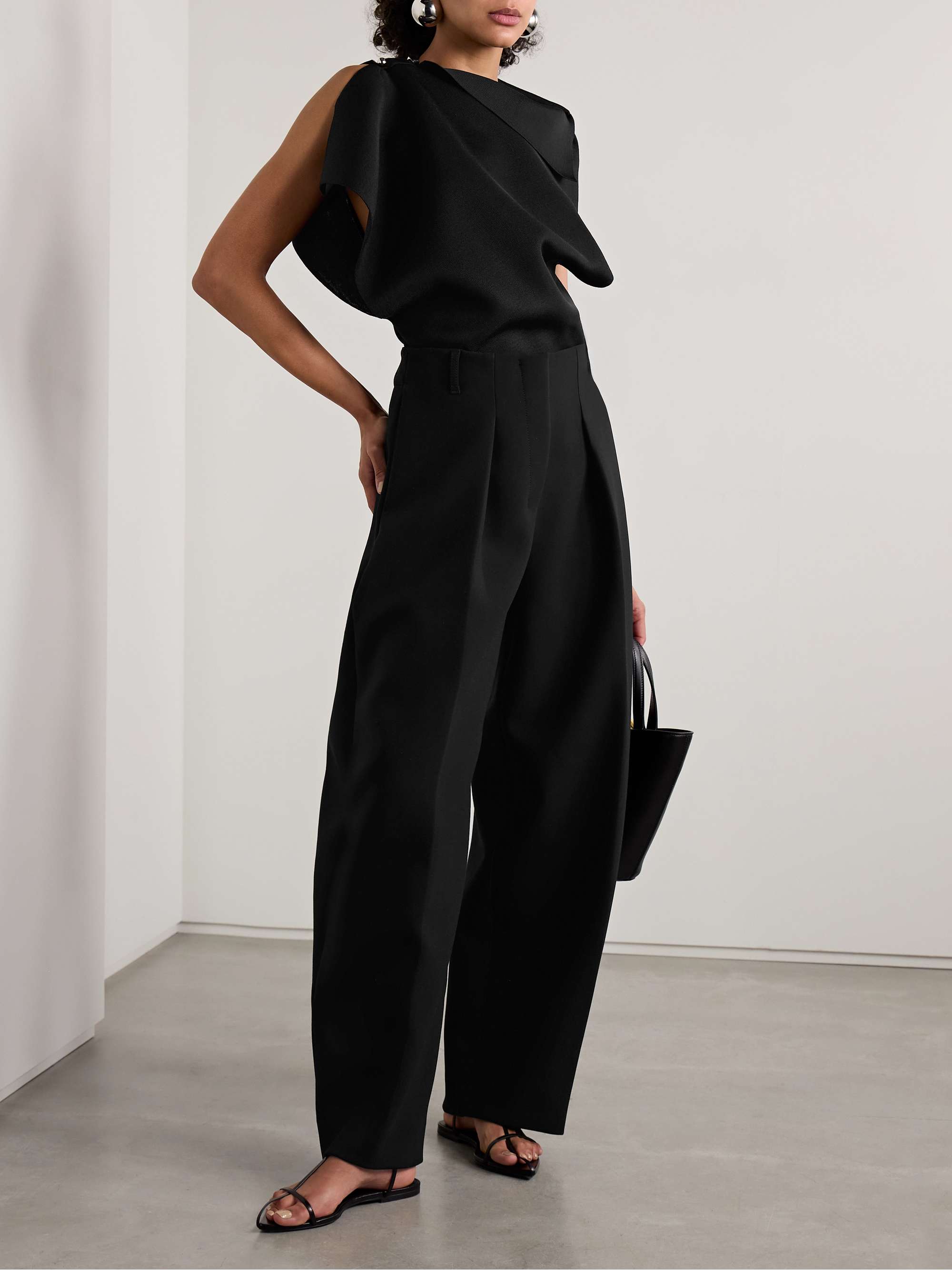 Ovalo pleated woven tapered pants view