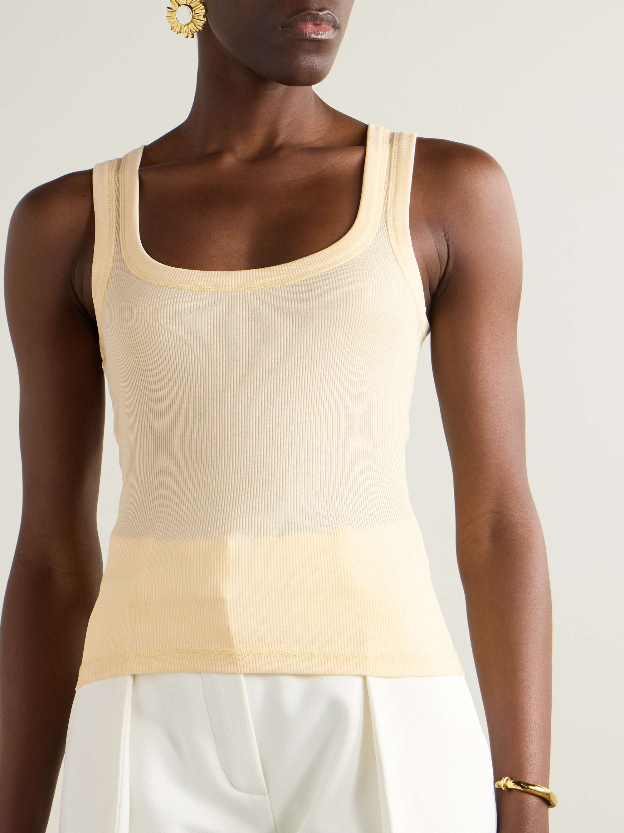 Ribbed cotton-jersey tank view