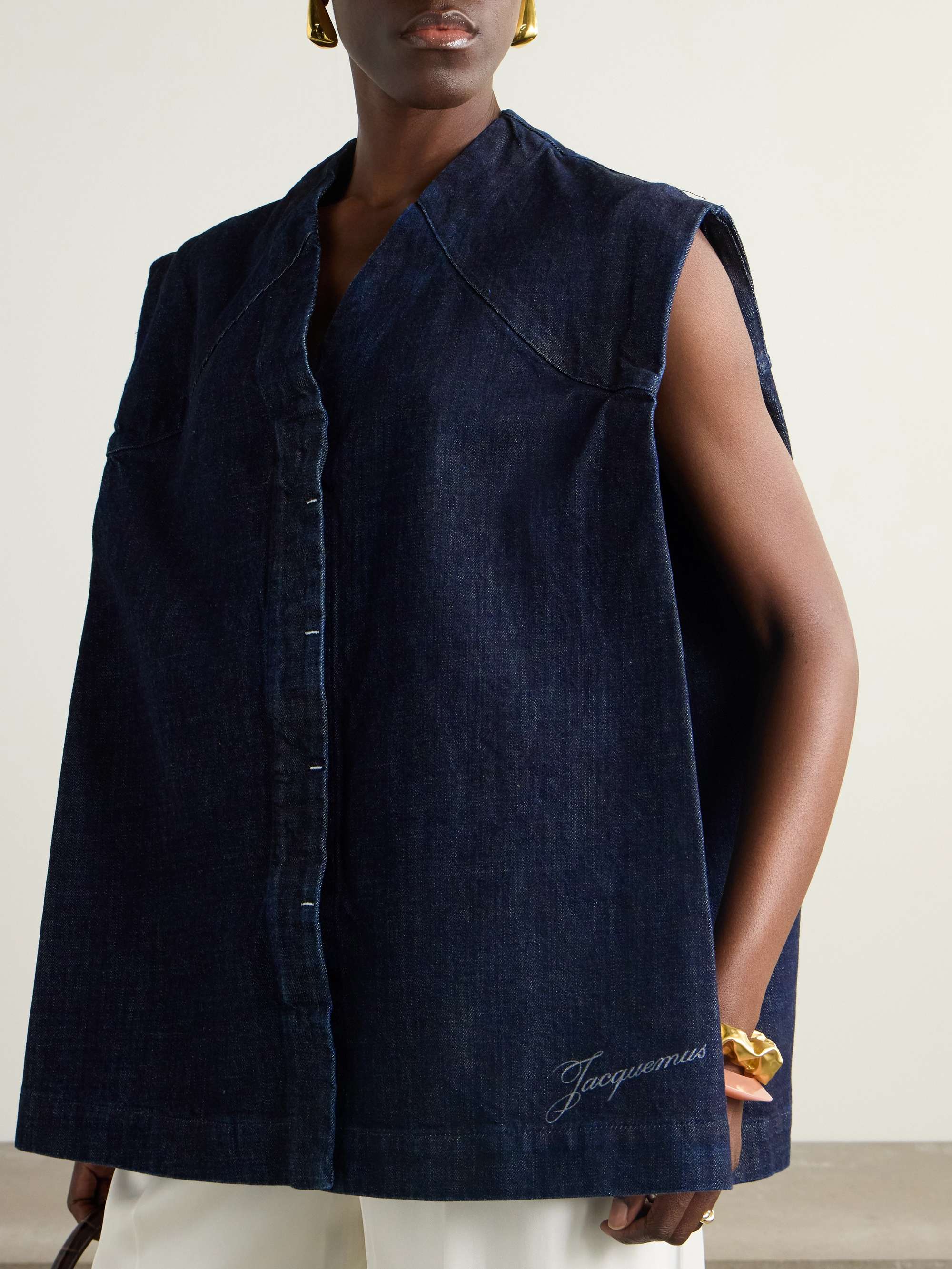 Salon de-Nîmes printed denim top view