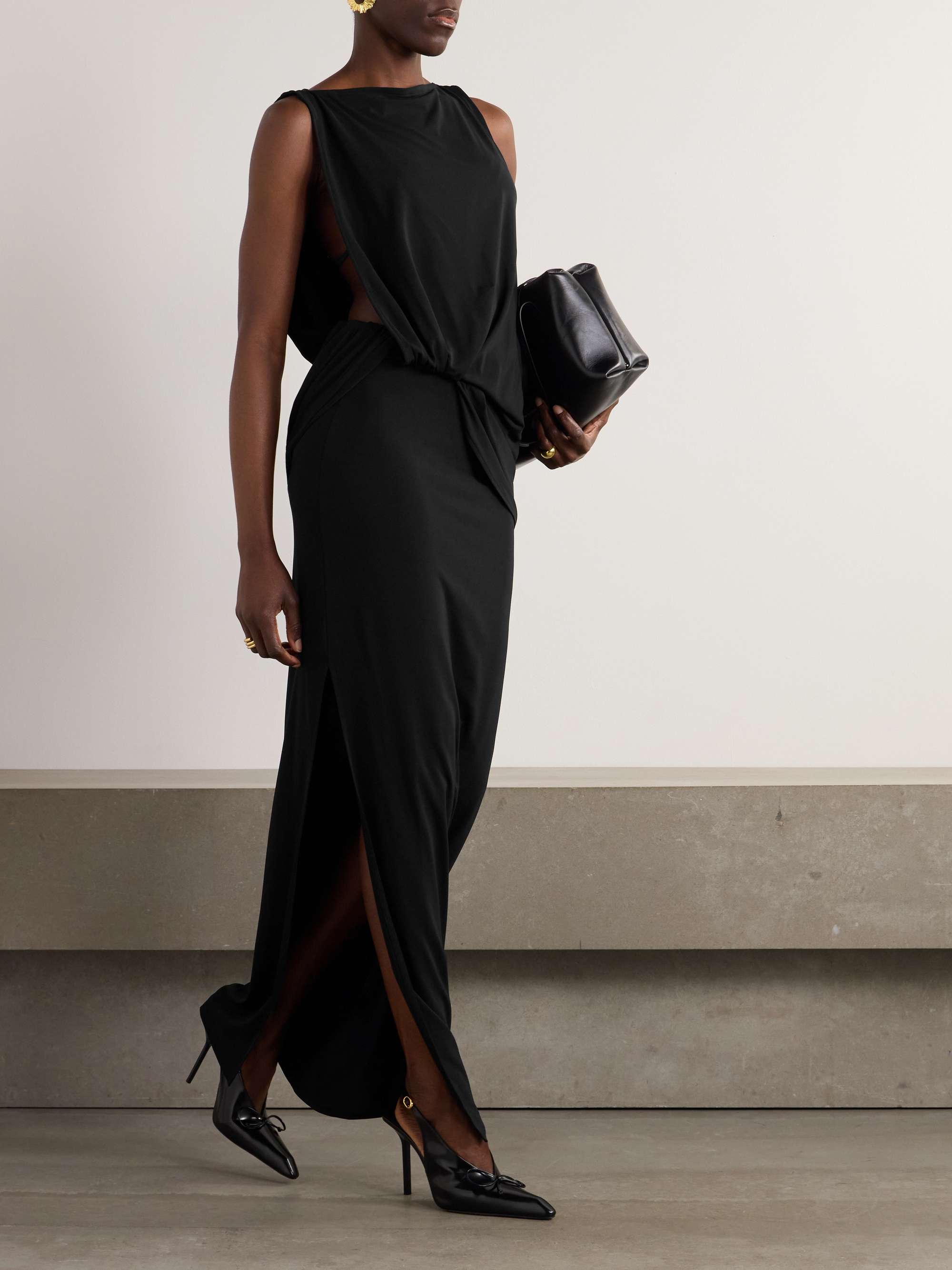 Peplo stretch-jersey maxi dress view