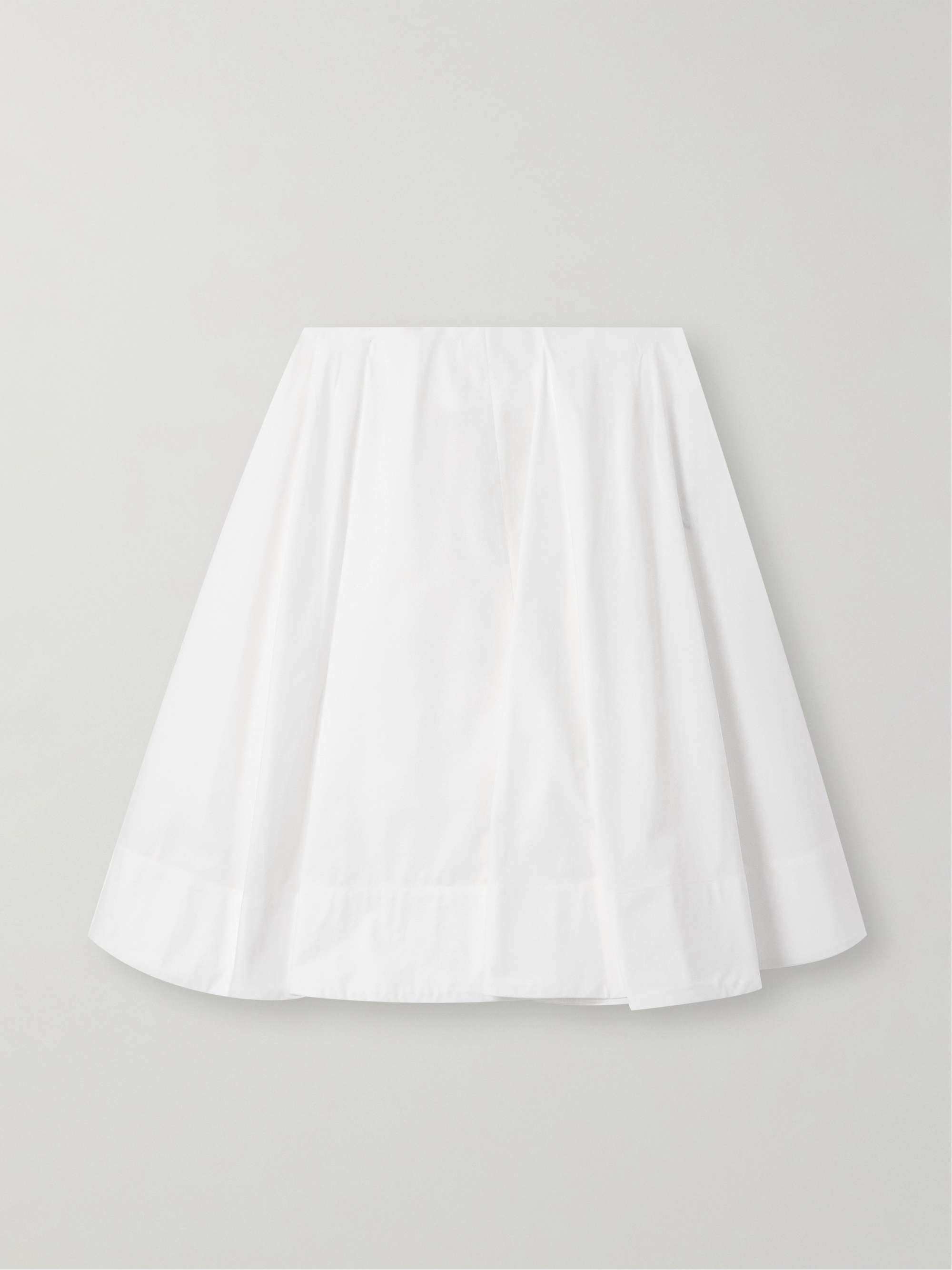 Salon pleated cotton-poplin midi skirt view