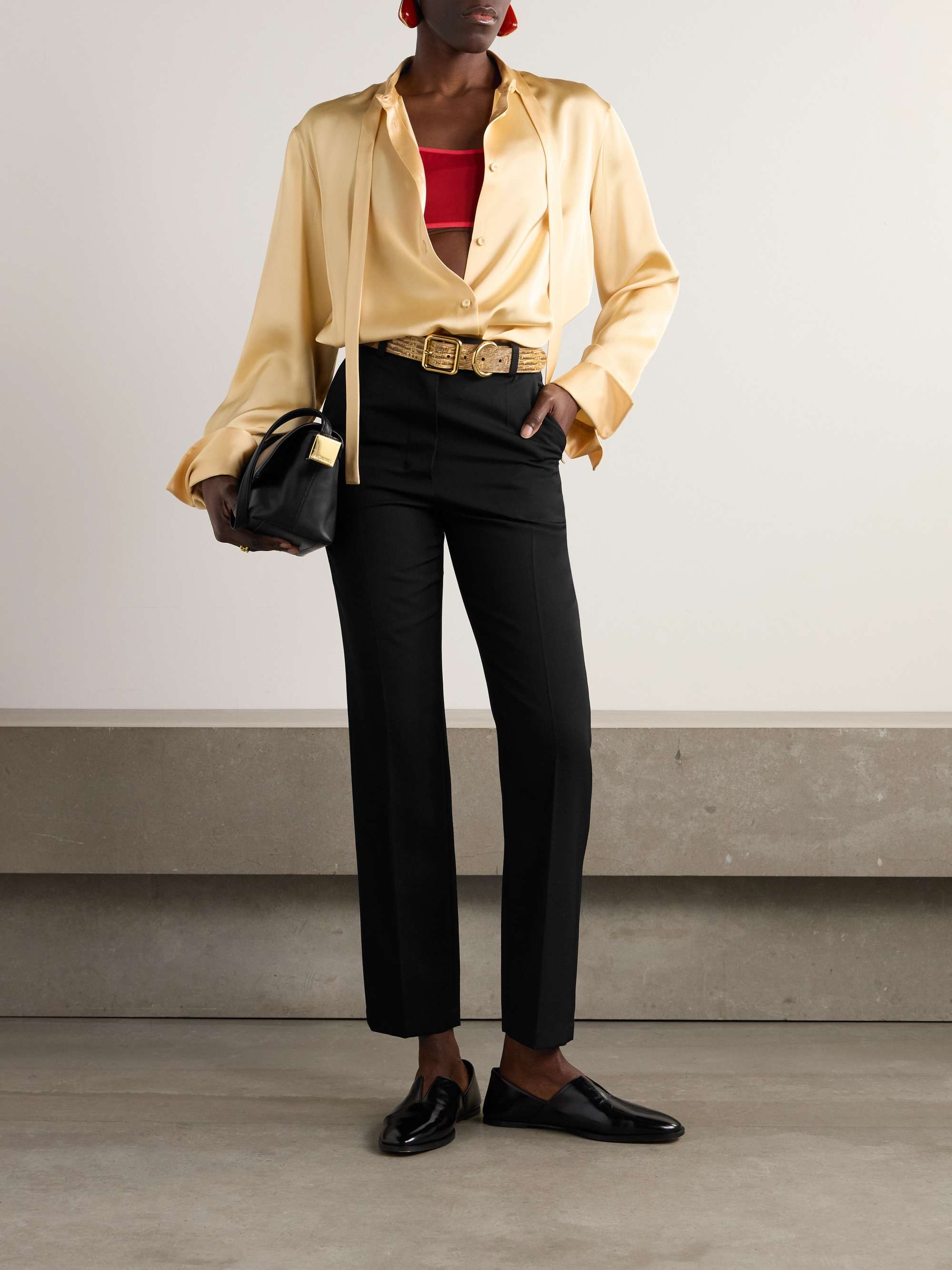 Norma wool-twill straight-leg pants view