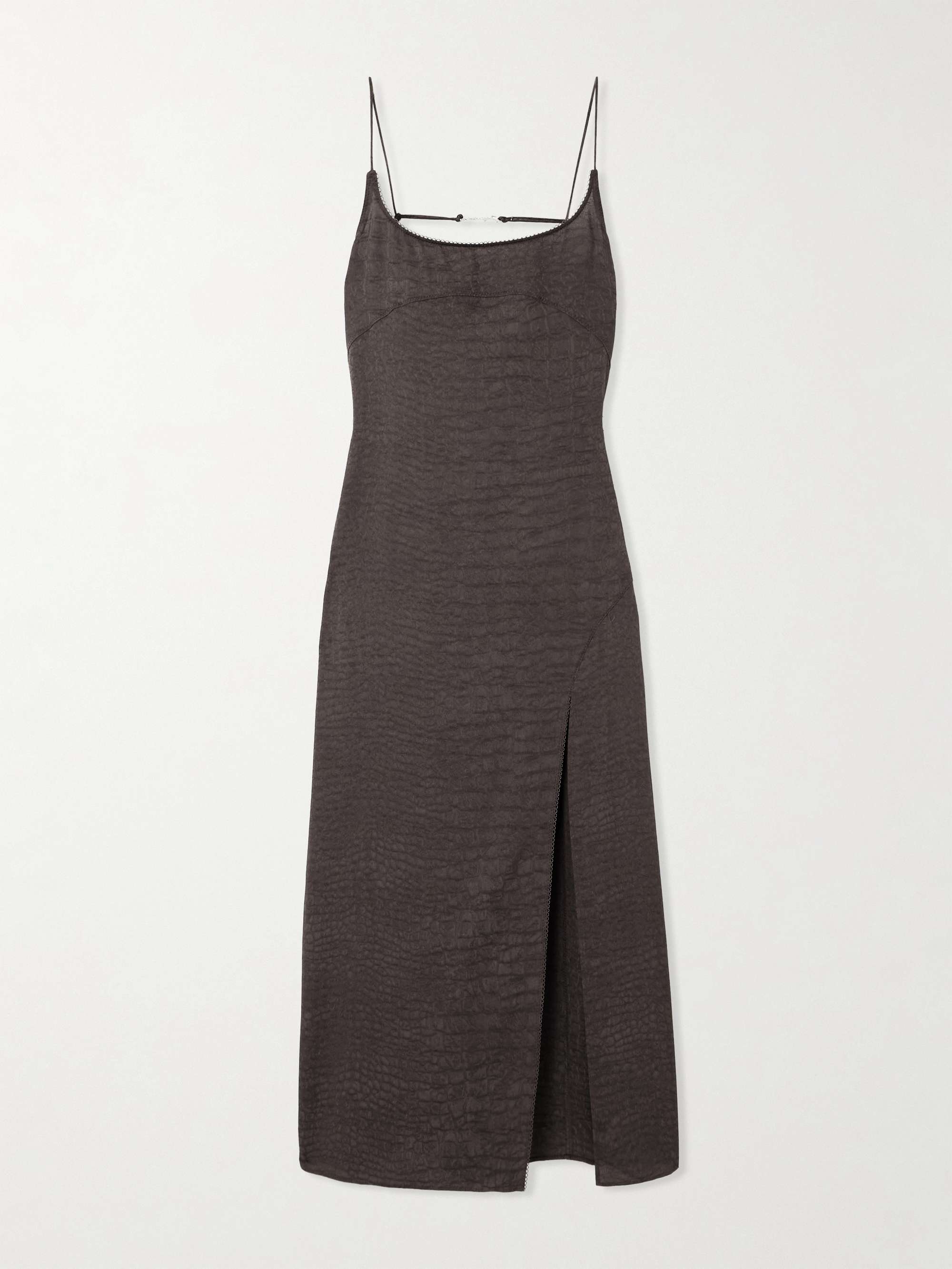 Notte embellished croc-effect crepe midi dress view