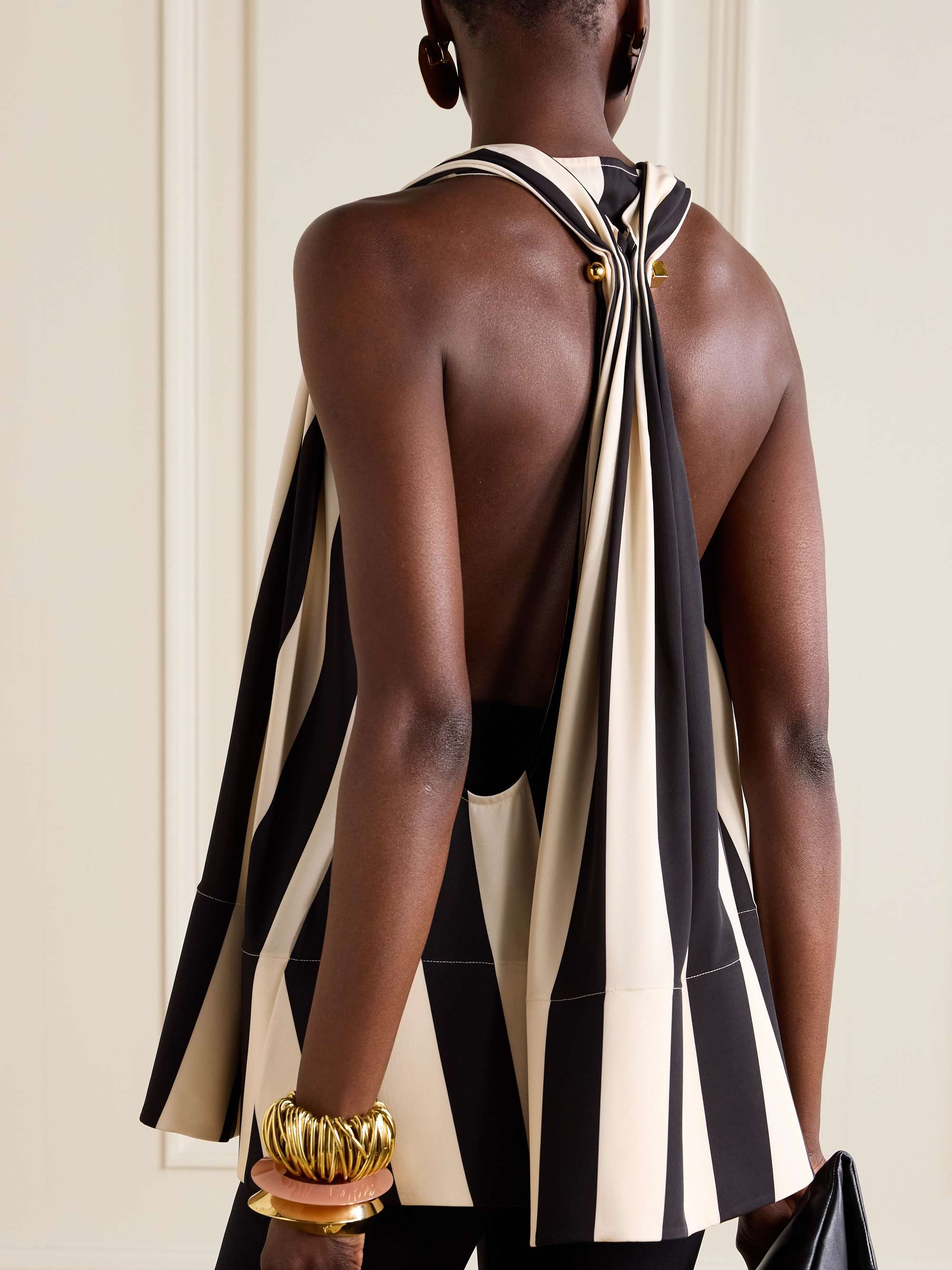 Norma embellished striped twill tank view