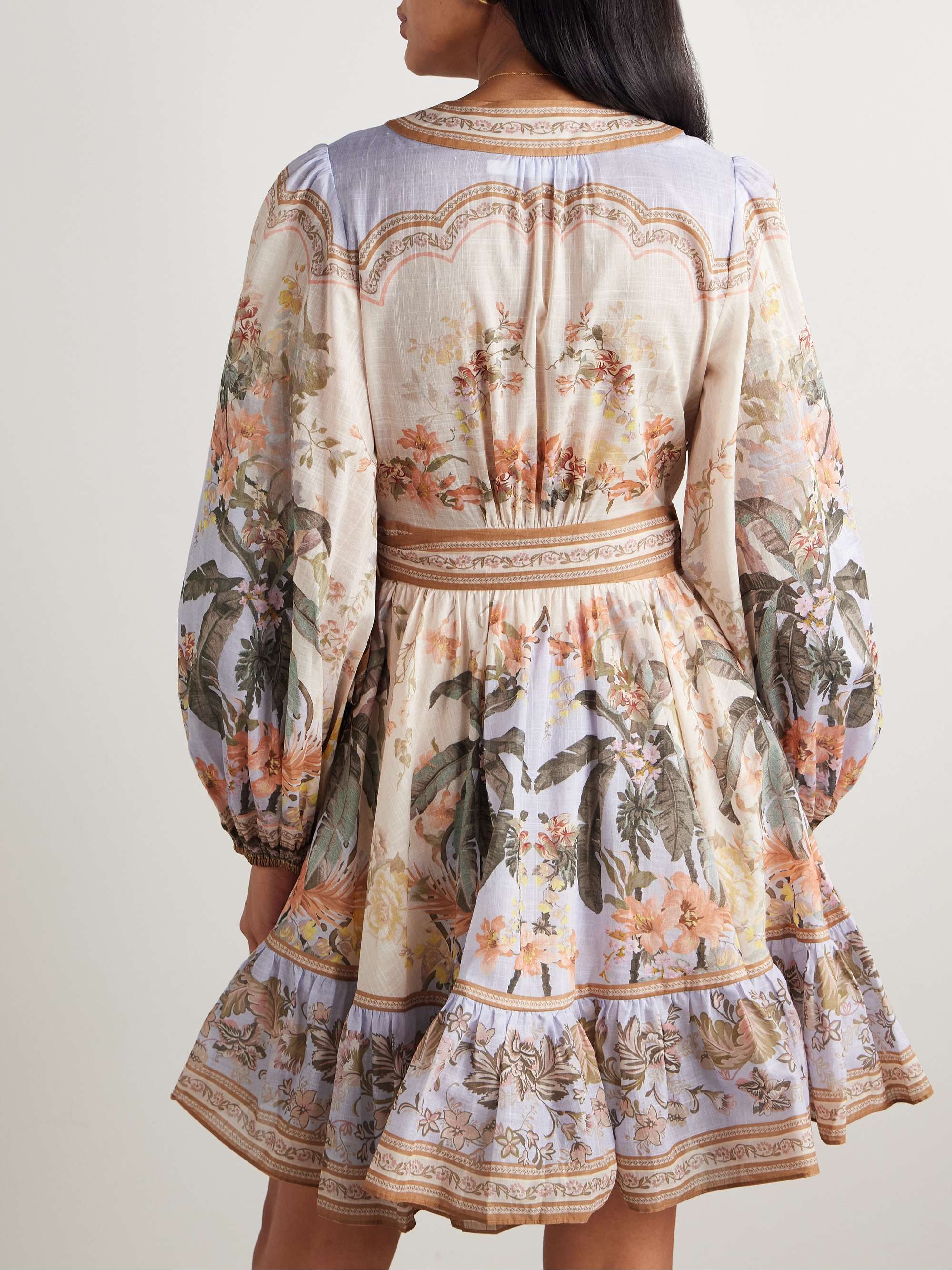 Wylie printed cotton-voile mini wrap dress view