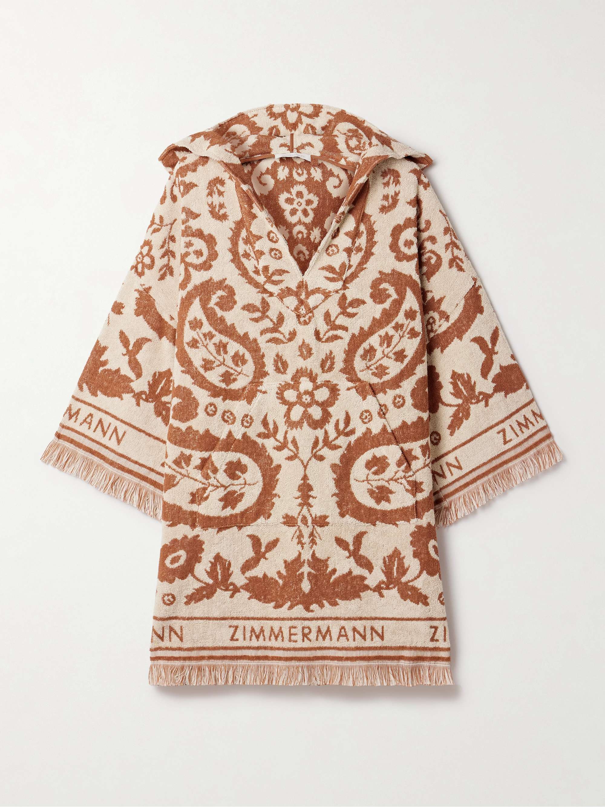 Wylie hooded frayed cotton-terry jacquard mini dress view