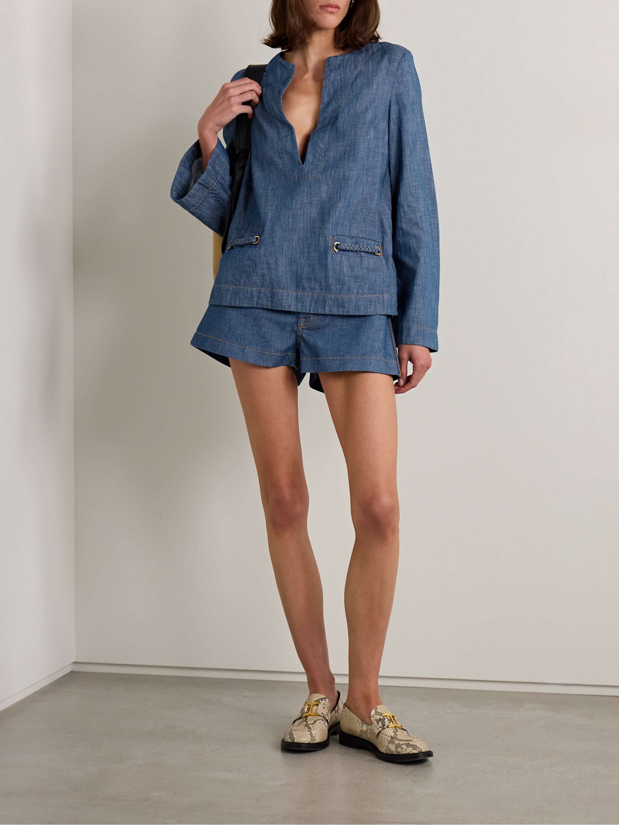Wylie braided denim tunic view