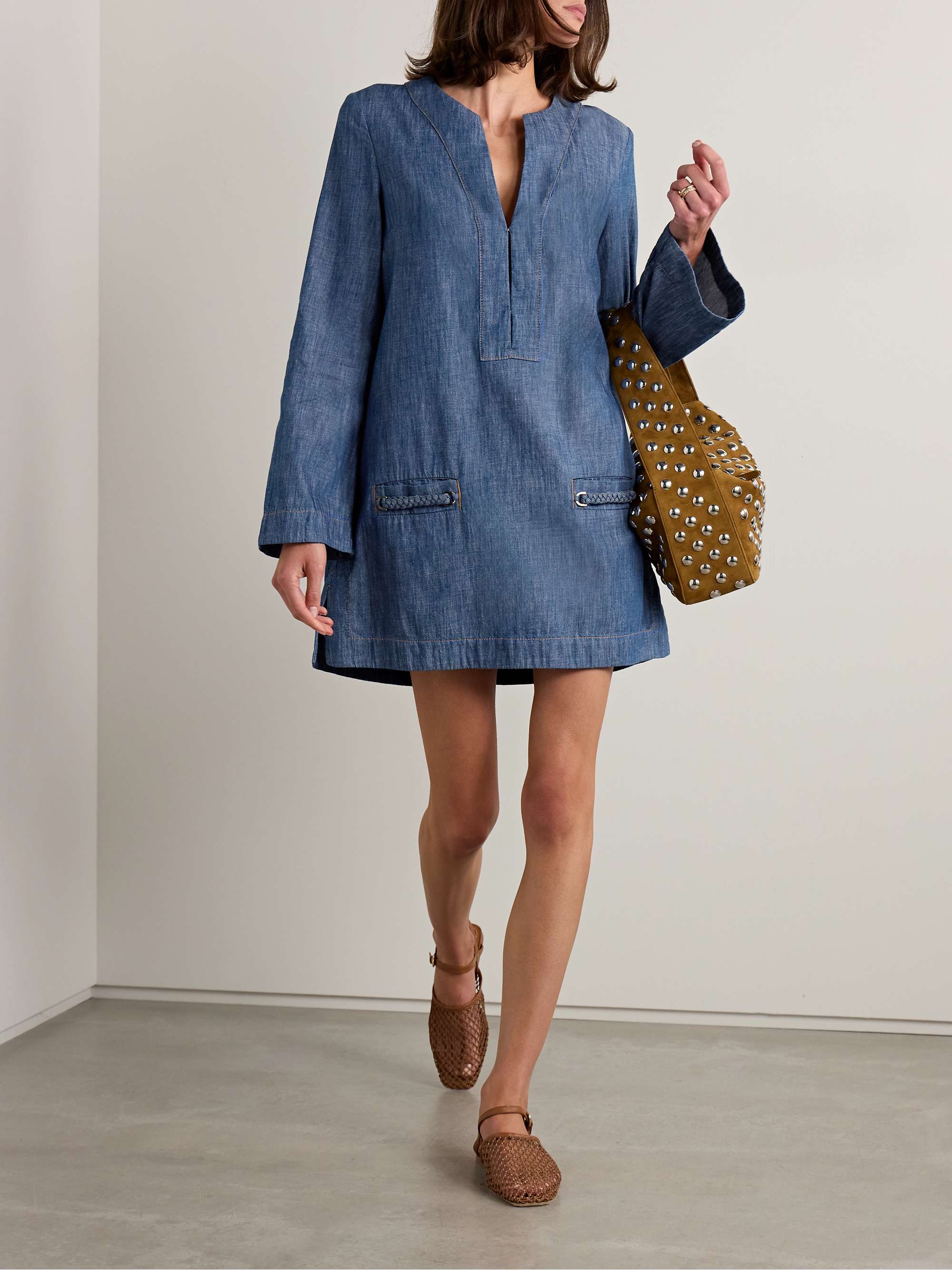 Wylie braided denim mini dress view