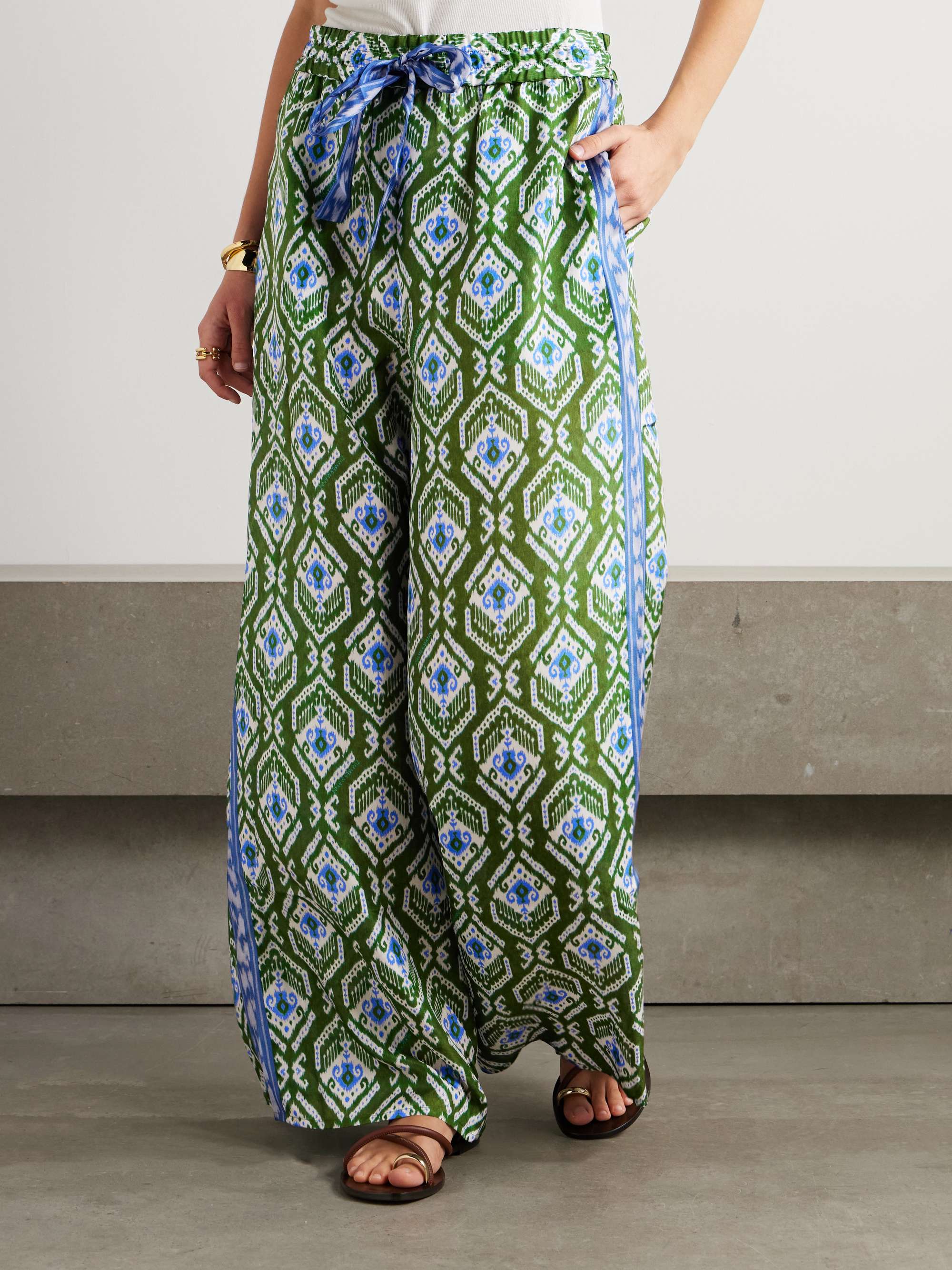 Wylie printed silk wide-leg pants view