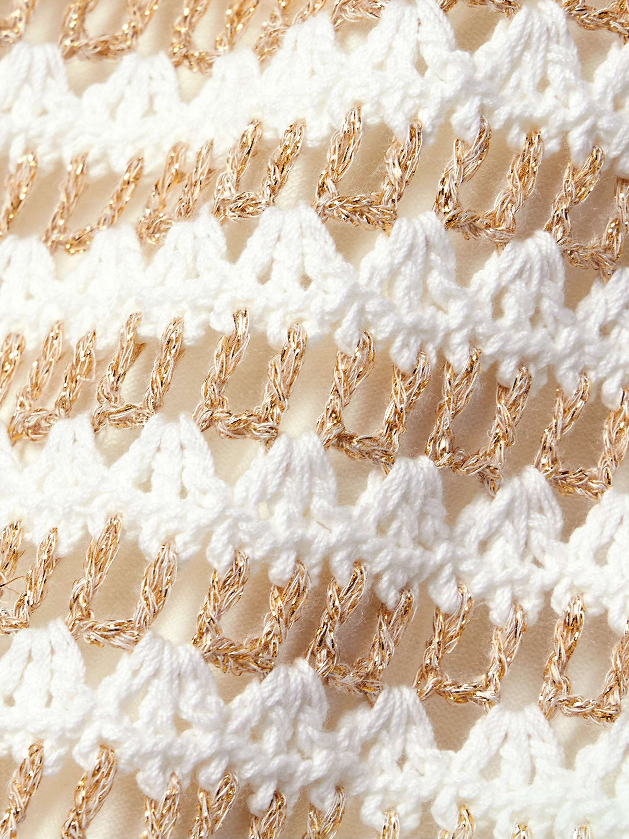 Tallow striped crocheted cotton-blend midi skirt view