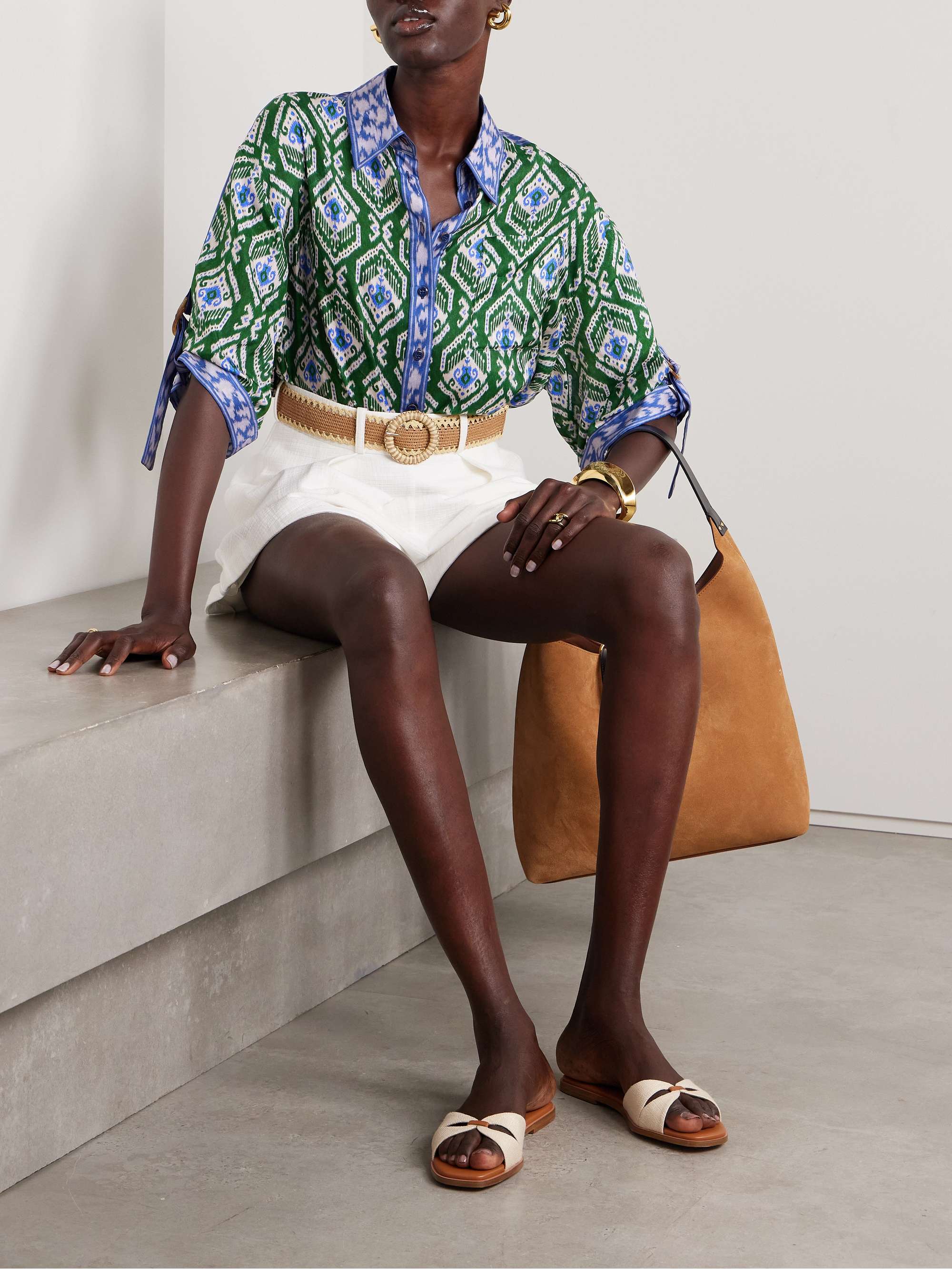 Wylie printed silk shirt view
