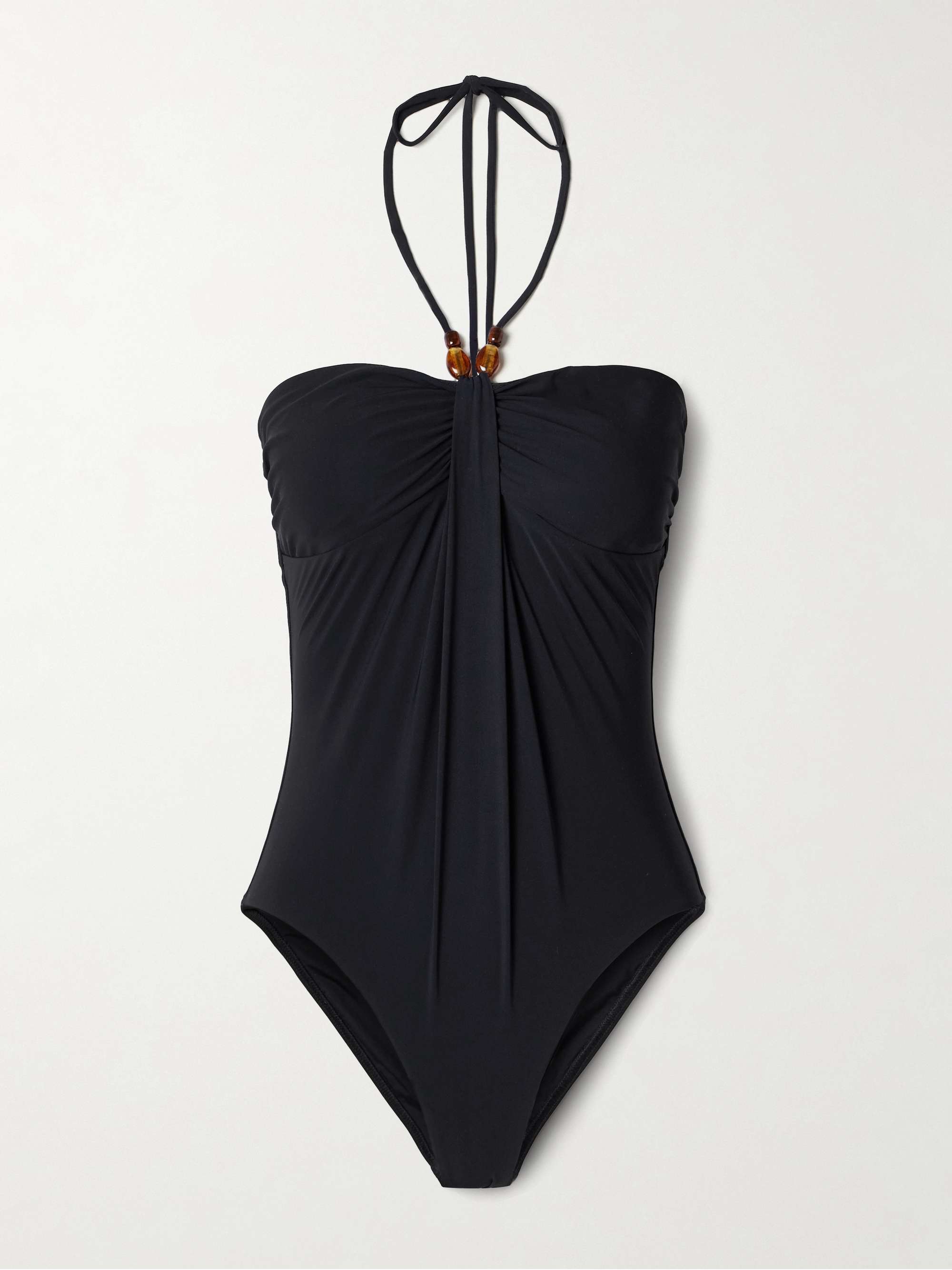 Wylie embellished draped halterneck swimsuit view