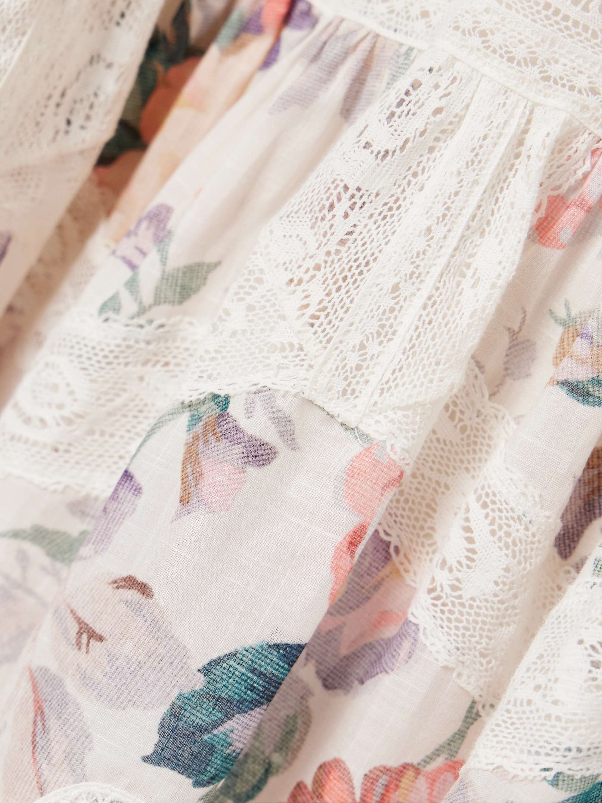 Acacia lace-trimmed floral-print cotton-voile mini dress view