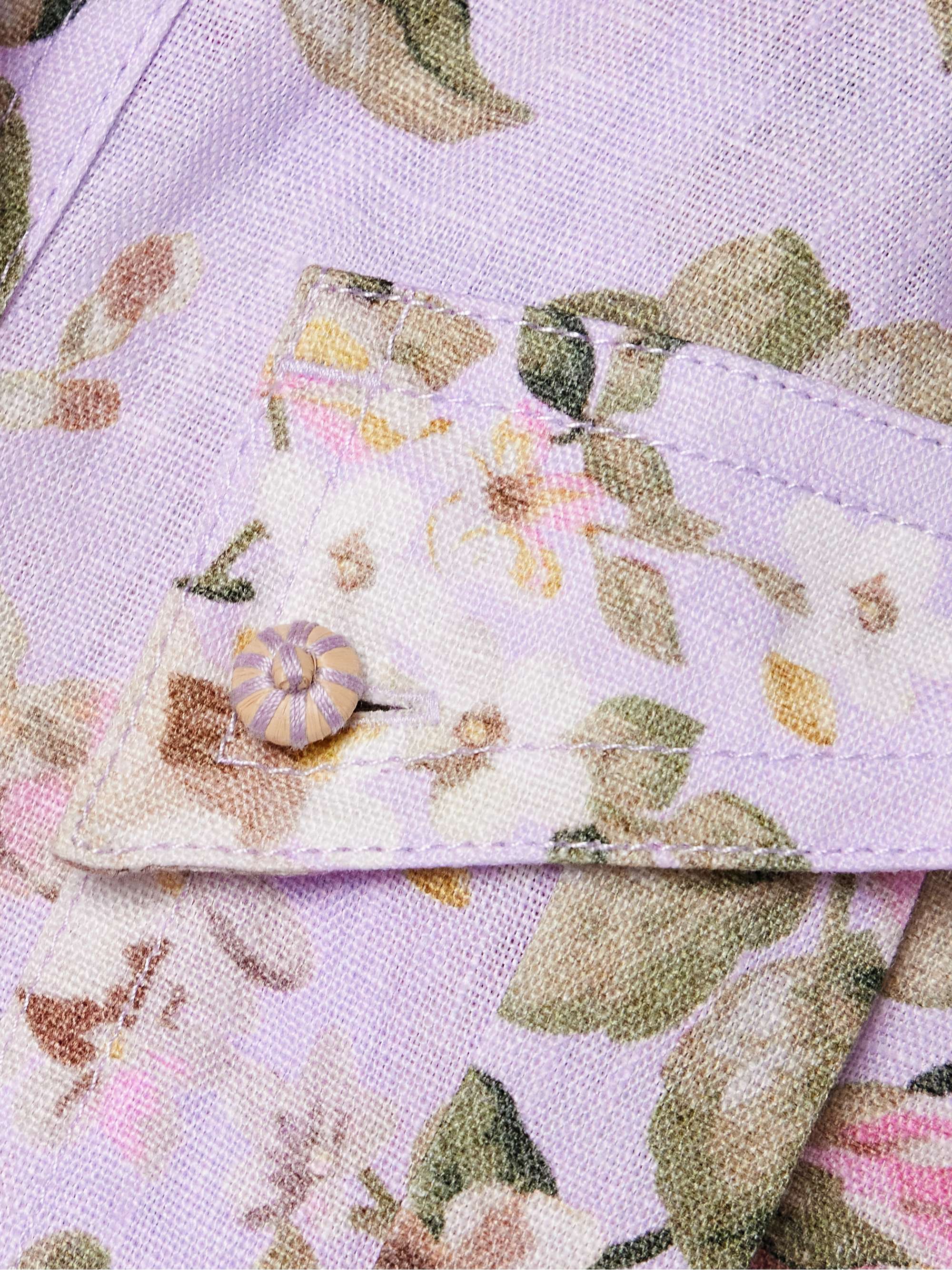 Acacia belted floral-print linen playsuit view