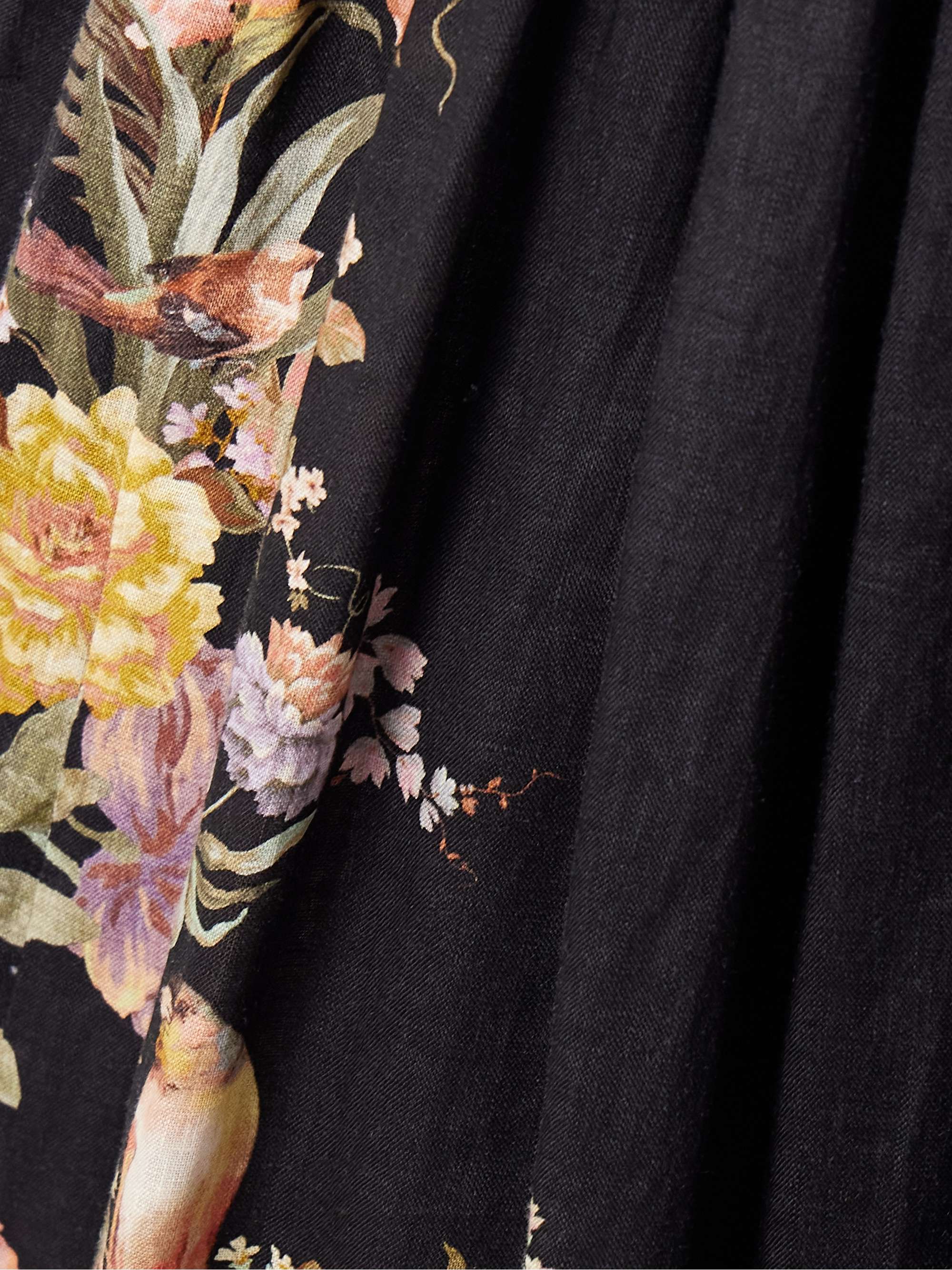 Tallow cutout floral-print linen halterneck midi dress view
