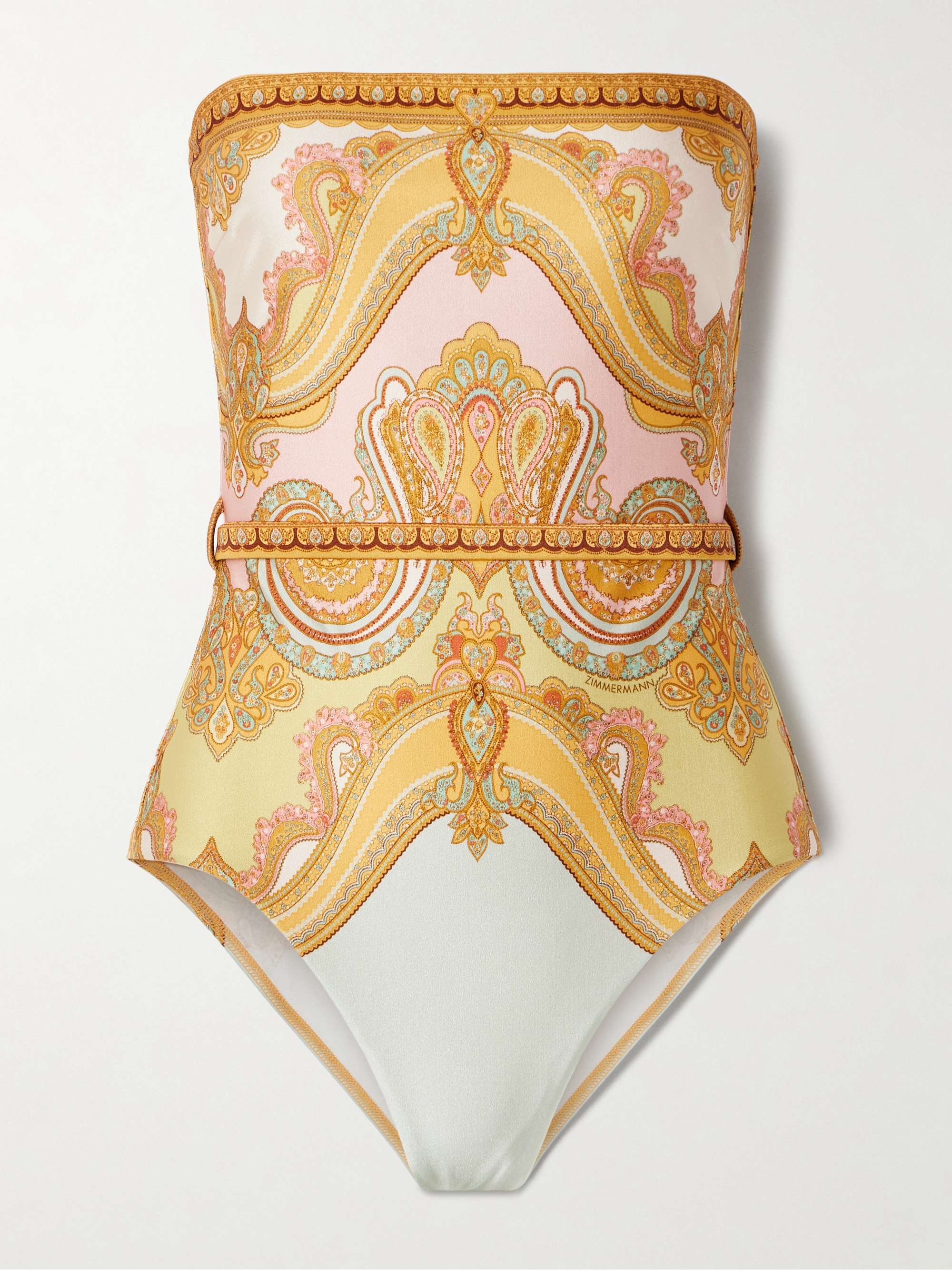 Maxine strapless belted printed swimsuit view