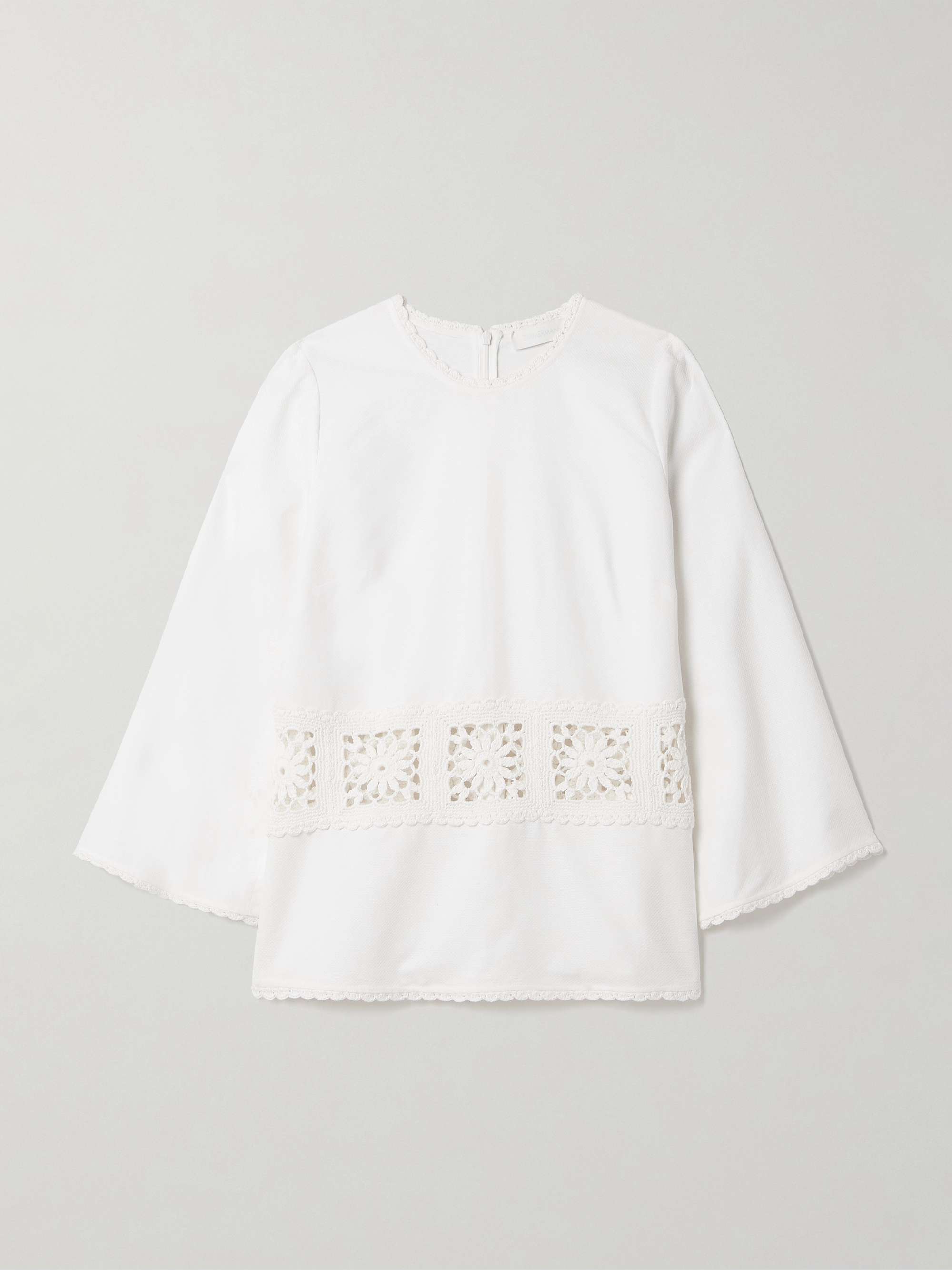 Maxine crochet-trimmed cotton-piqué top view