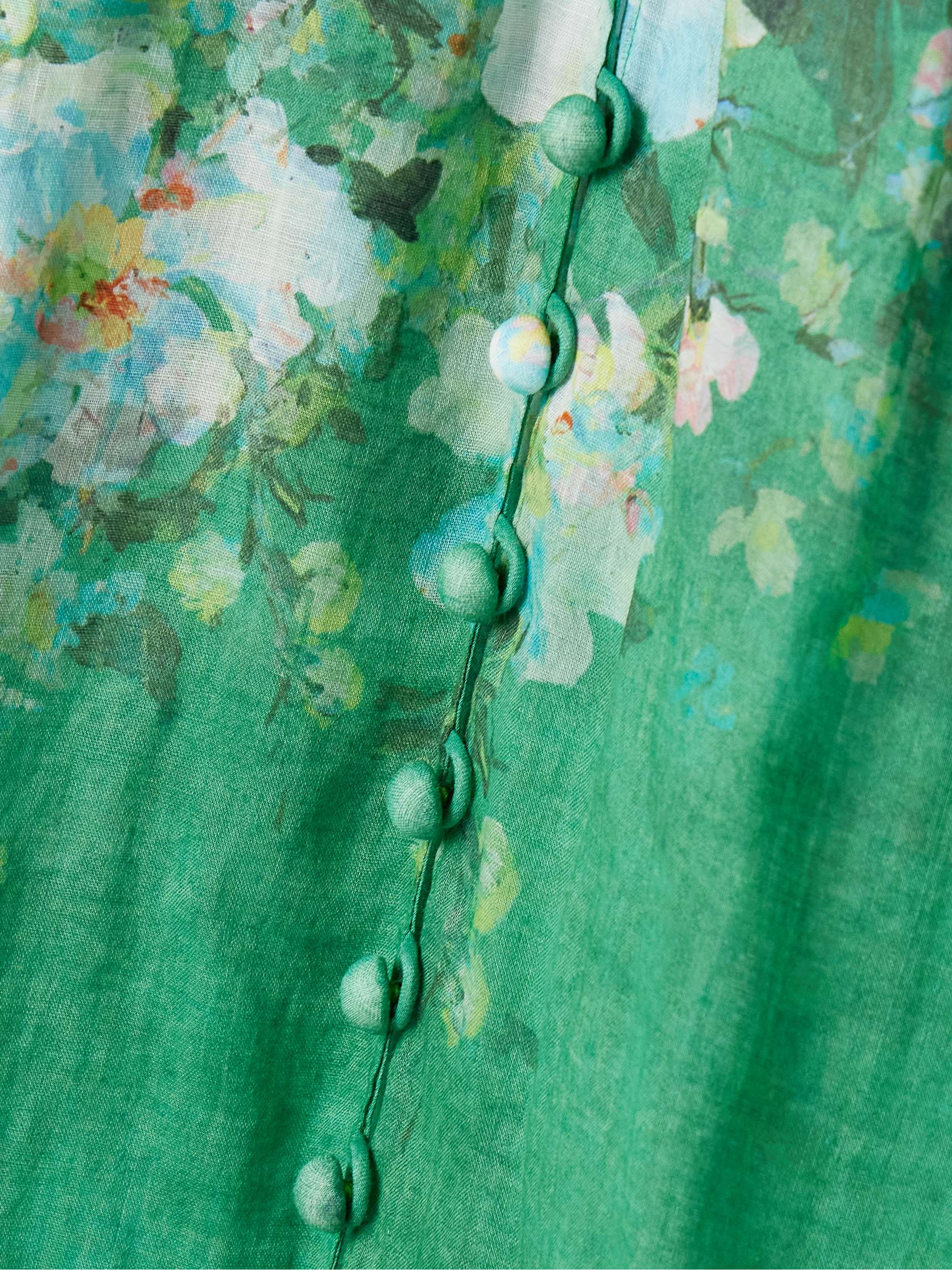 Everley floral-print ramie blouse view