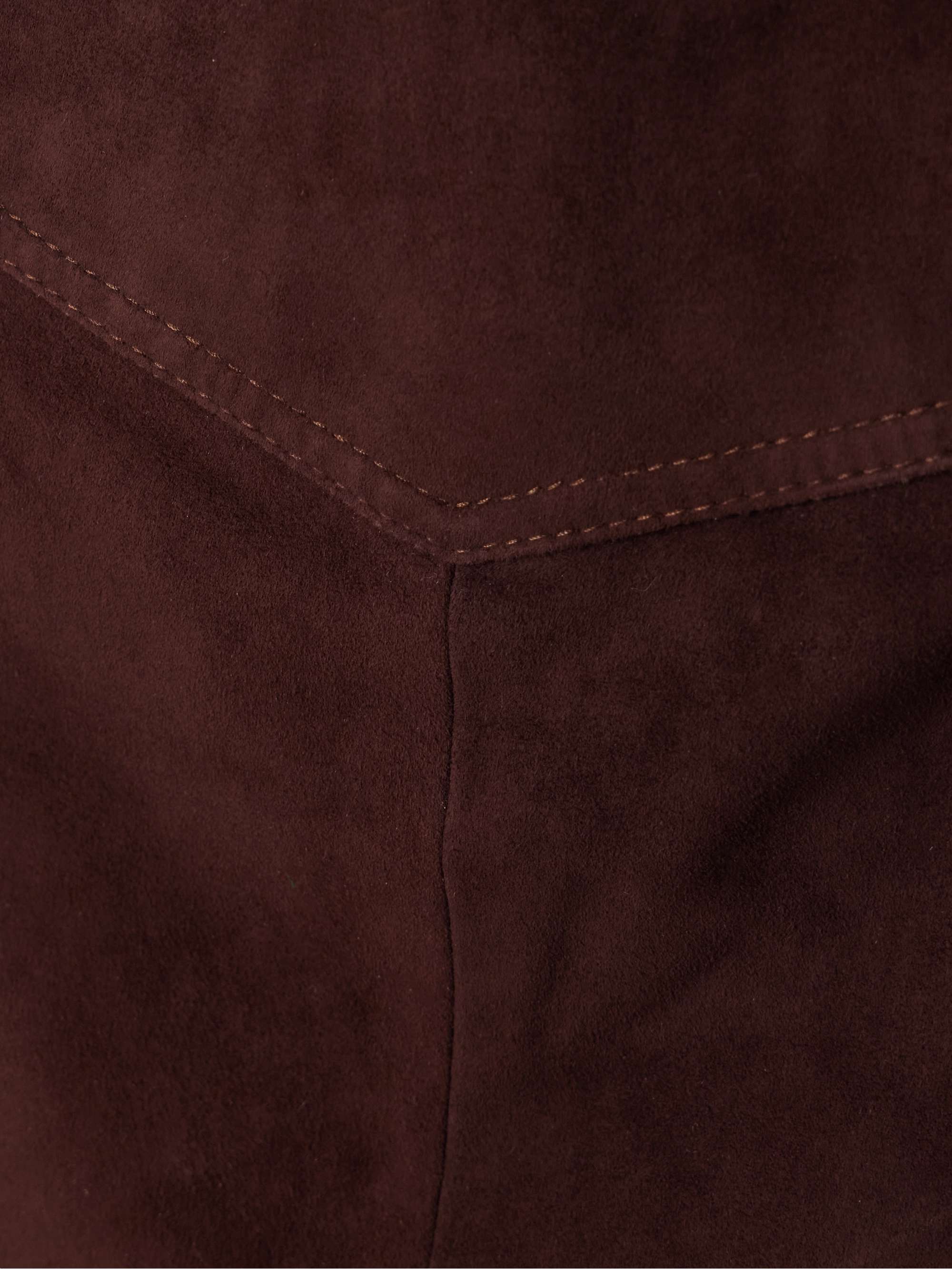 El Buque crochet-trimmed suede midi skirt view