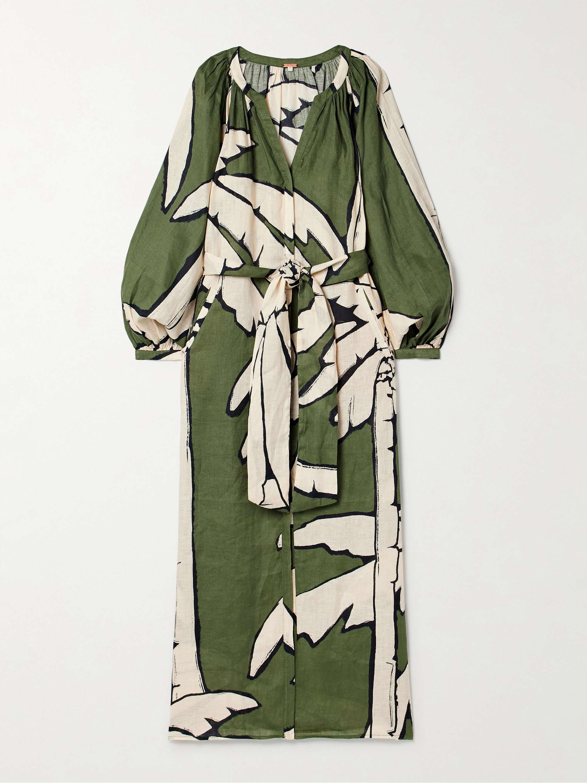 Weaving Weves belted printed linen maxi dress view