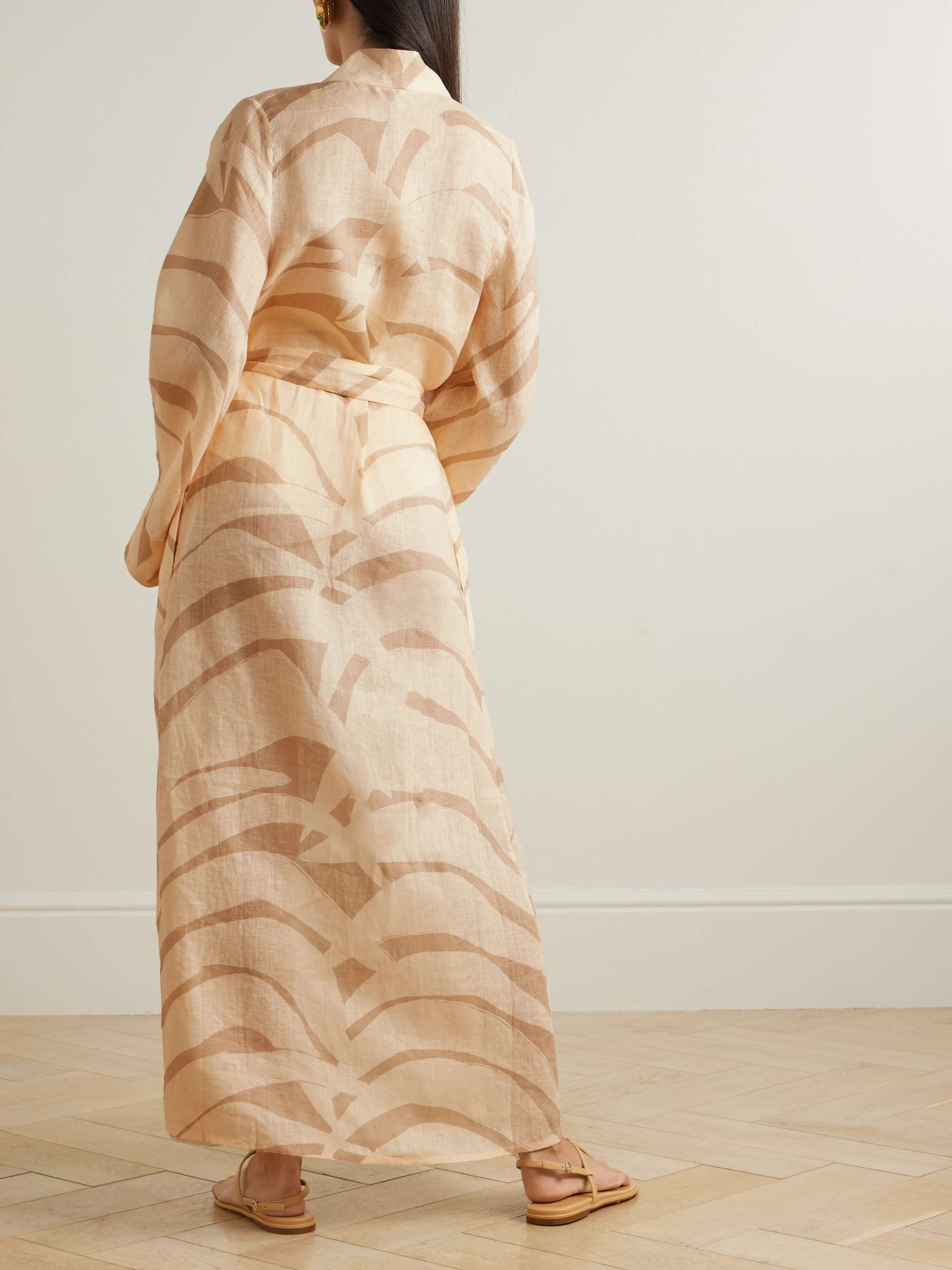 Sail Softly belted printed linen robe view