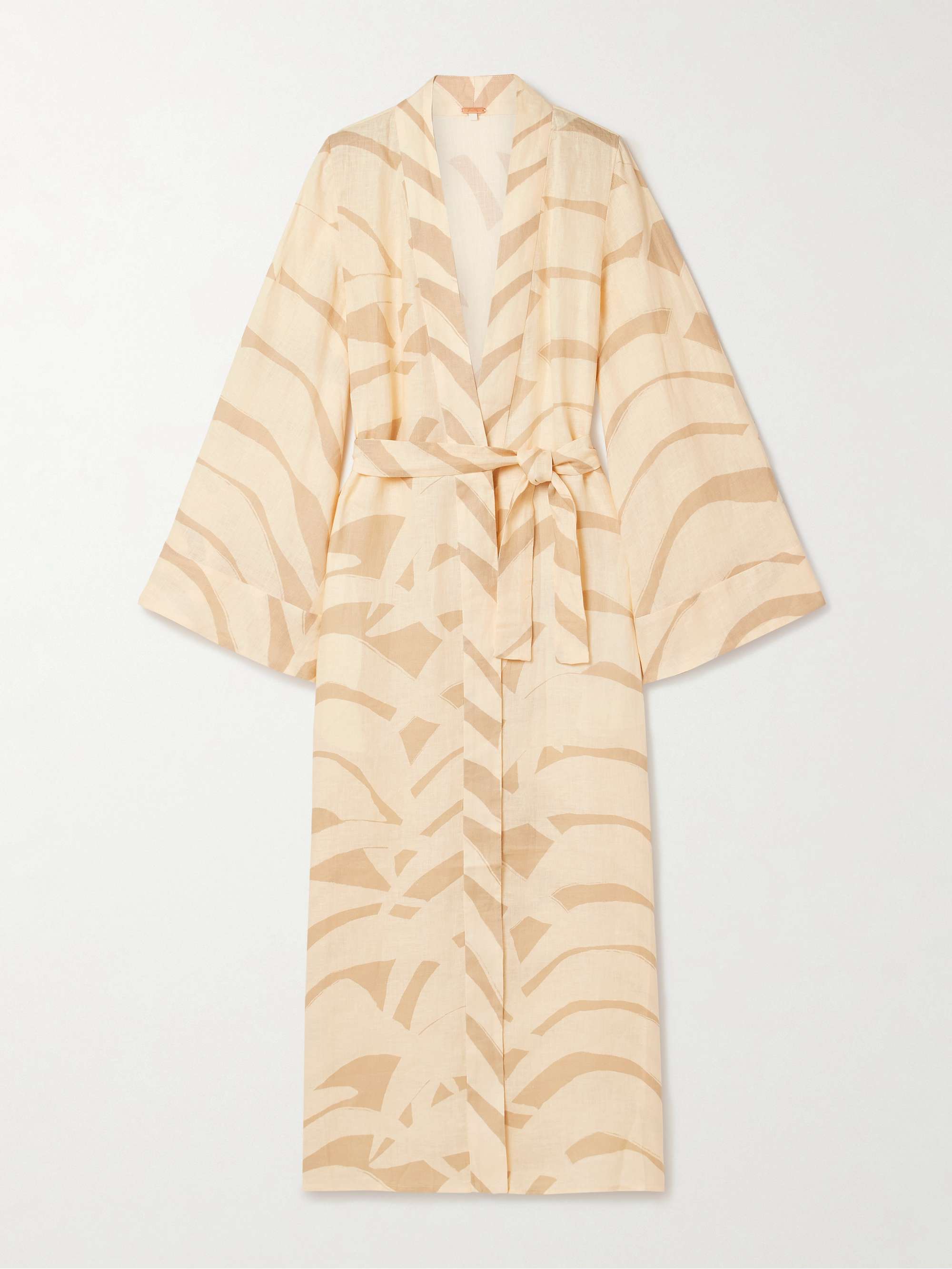 Sail Softly belted printed linen robe view