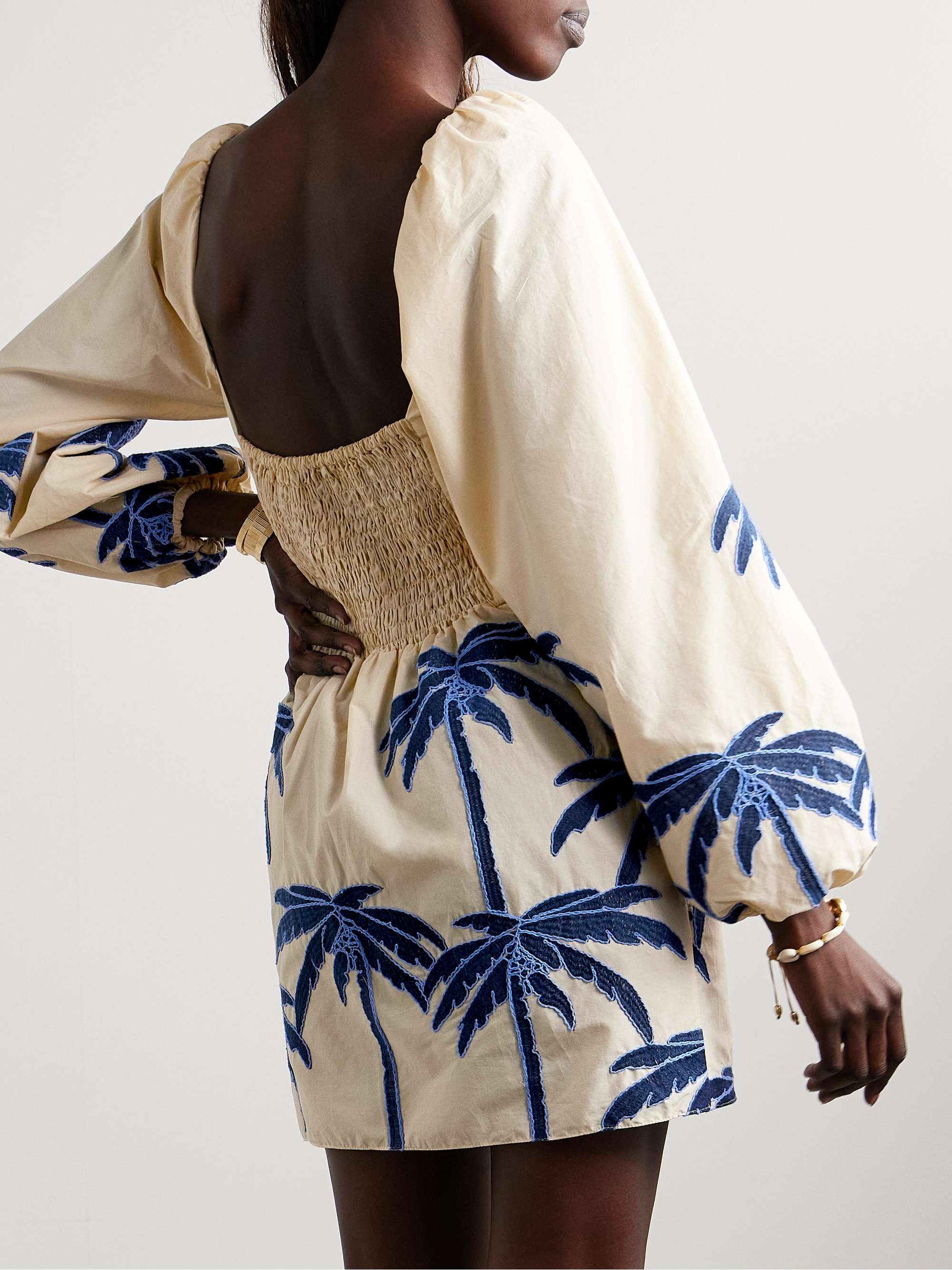 The Power of the Sea cutout embroidered cotton-blend voile mini dress view
